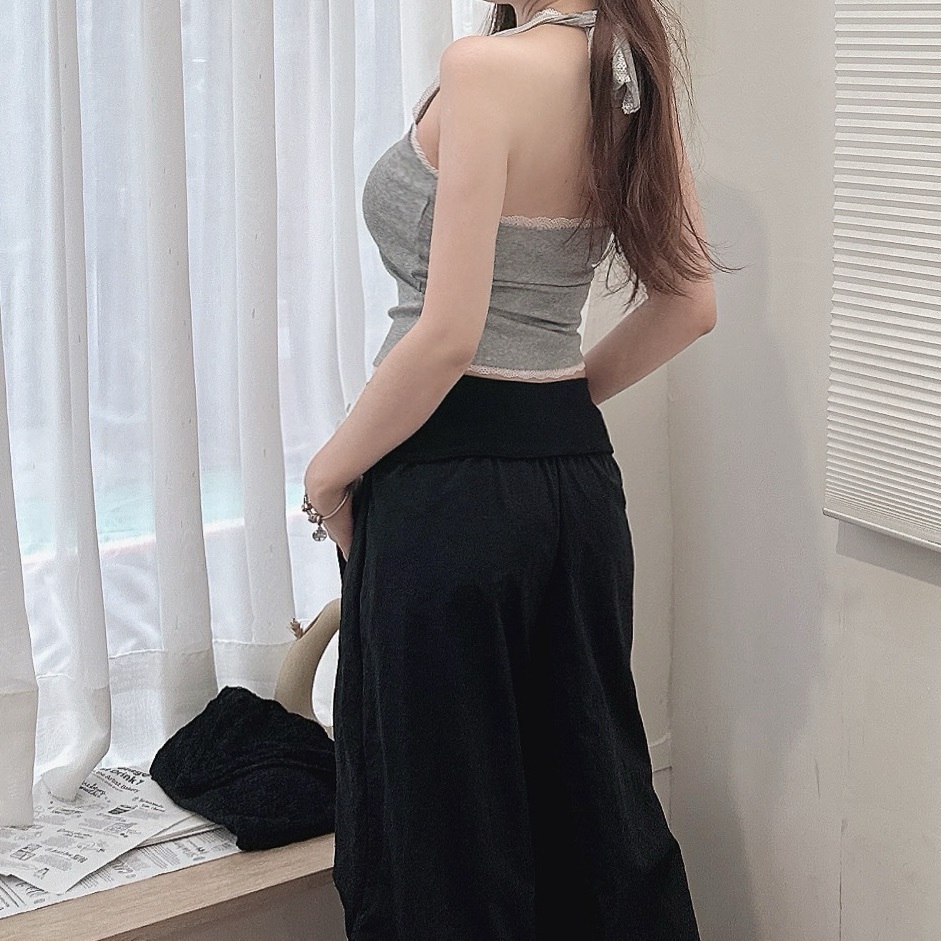 蕾絲綁脖蝴蝶結背心