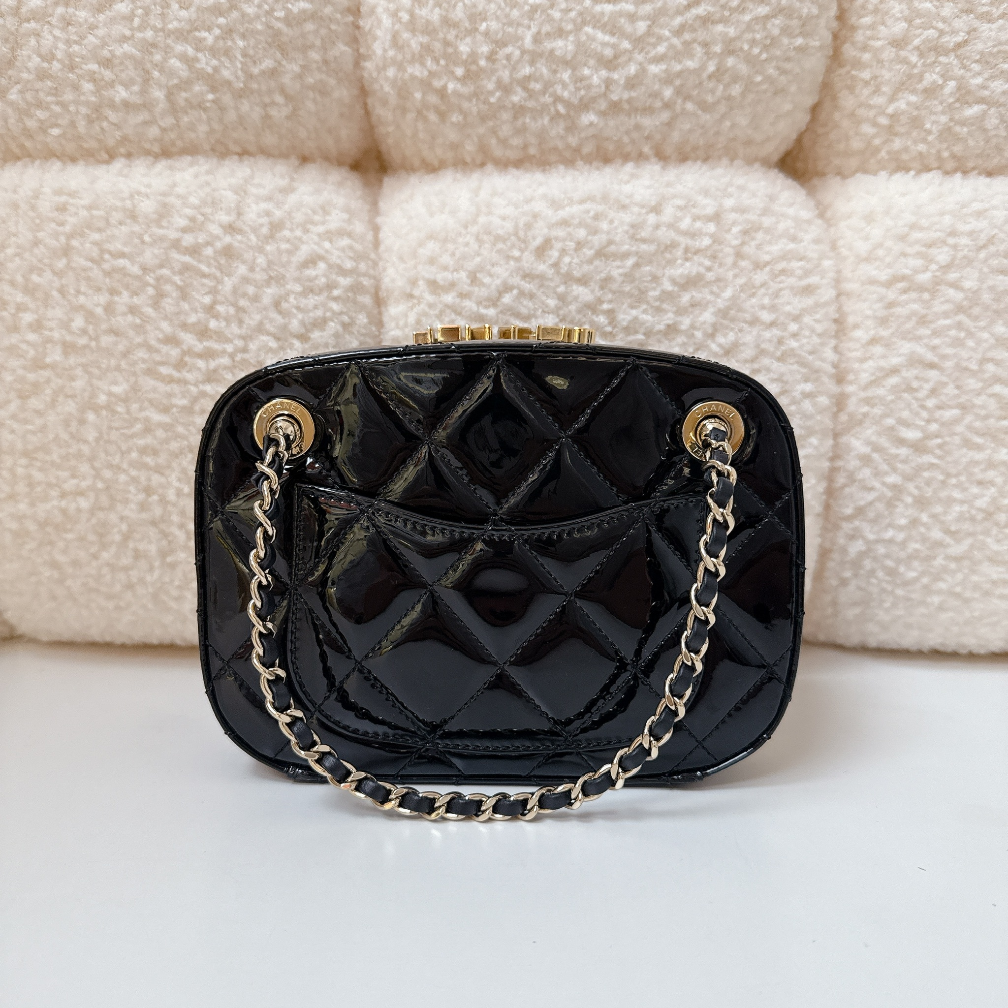 Chanel Matelasse Mini Camera Case Bag - Black / GHW