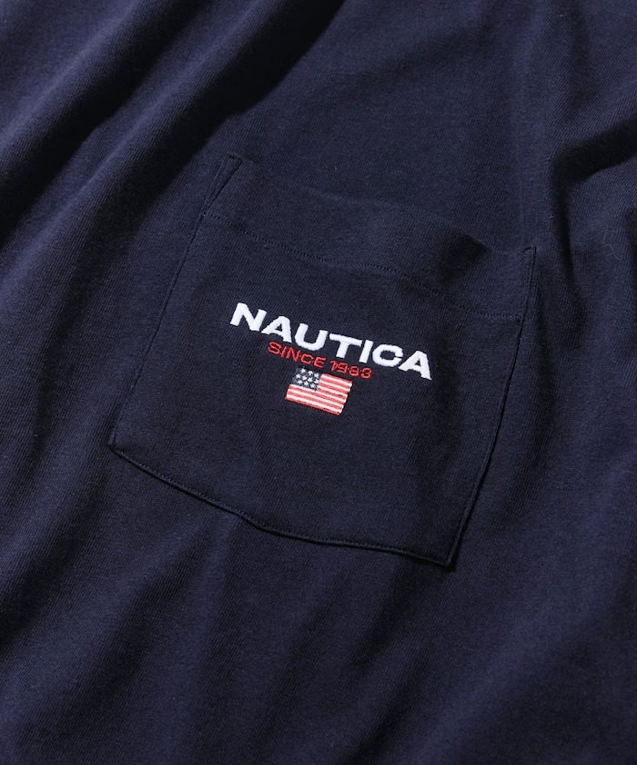 日本 Nautica Flag Logo Pocket T-Shirt