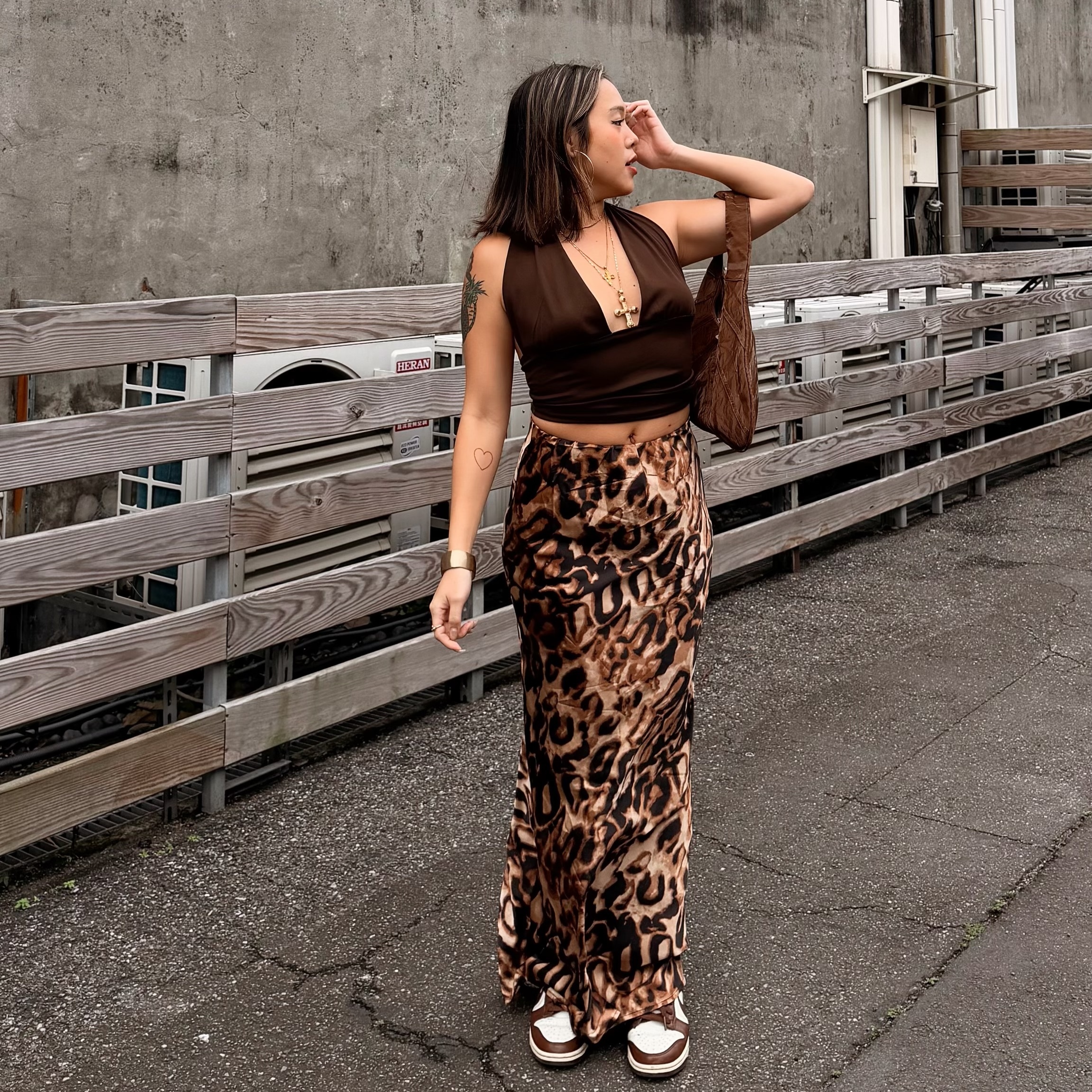 𝐋𝐞𝐨𝐩𝐚𝐫𝐝 𝐂𝐮𝐫𝐯𝐞🐆豹紋魚尾長裙