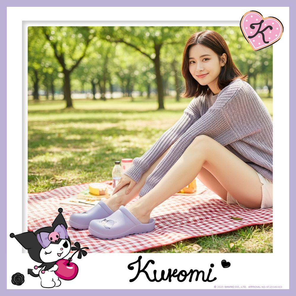 26098-KU Sanrio Kuromi Q軟厚底輕量 Crocs 涼鞋 #TW-AS26-925014