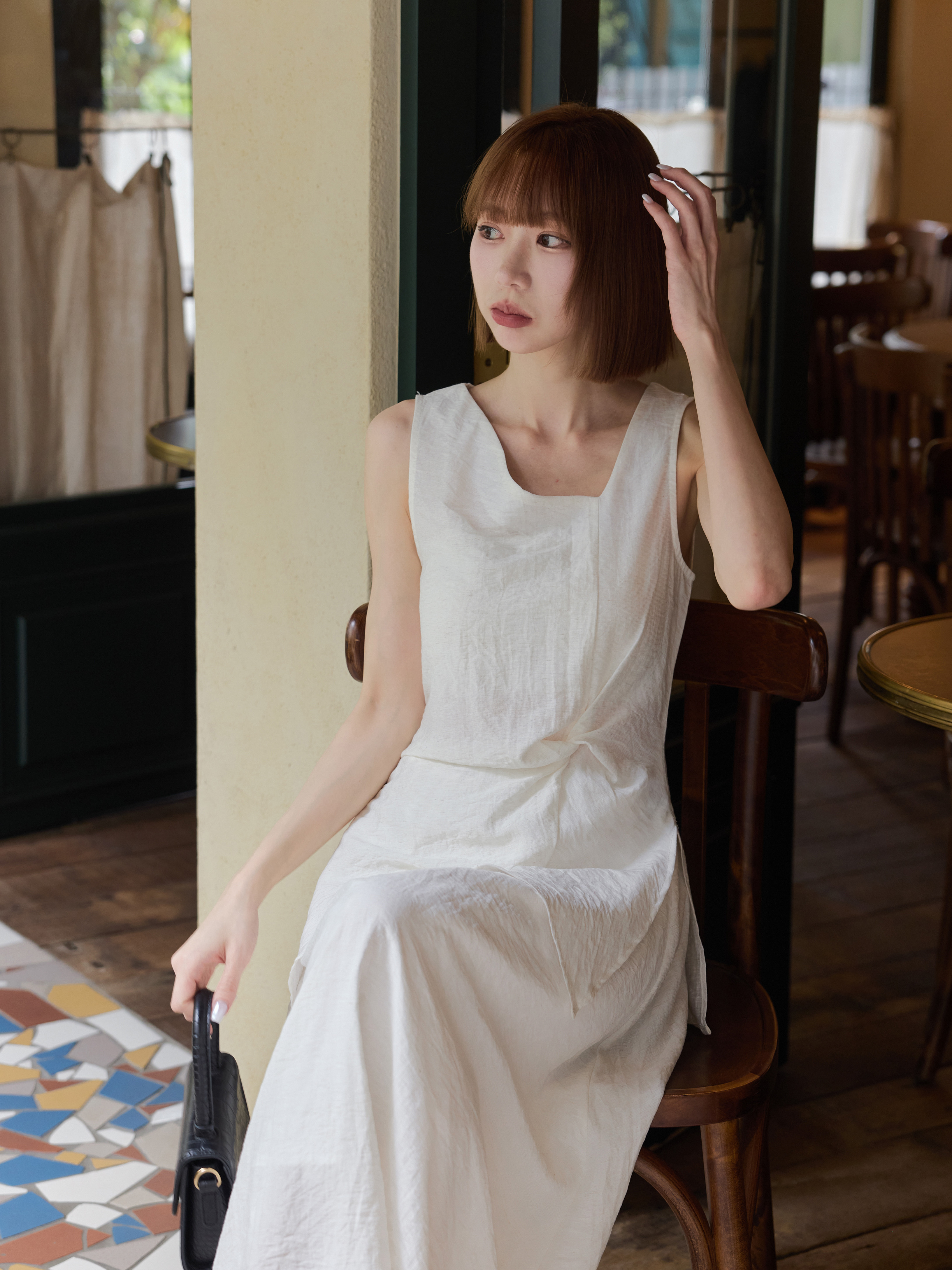 Elegant Side-Ruched Maxi Skirt Set