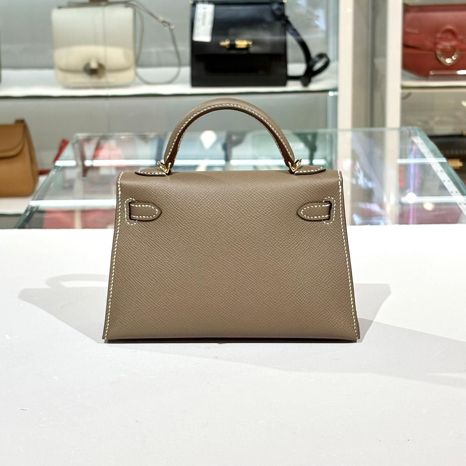 G刻新鮮單 !!! 全新HERMES MINI KELLY 二代 ETOUPE EPSOM GHW 大象灰金扣 #愛馬仕手袋 #BRAND NEW #香榭站正品