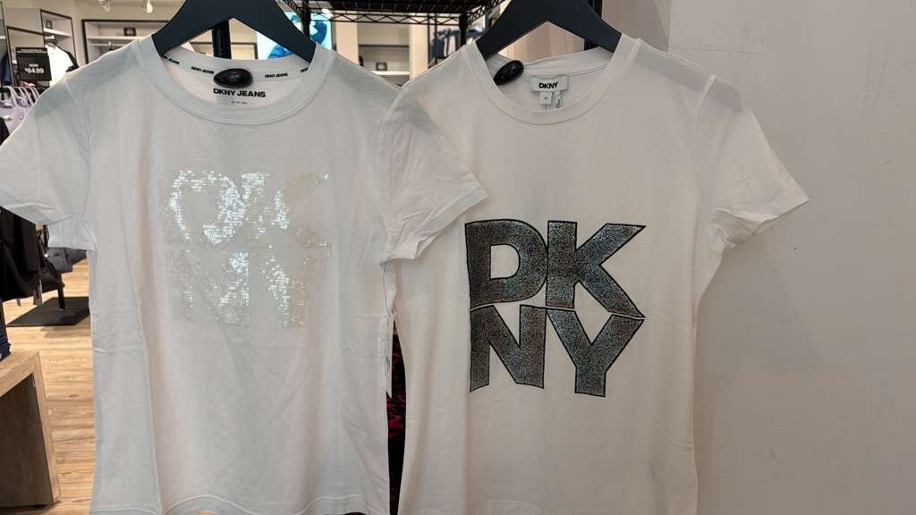 ZR014 DKNY 白色大Logo圓領女式短袖TEE