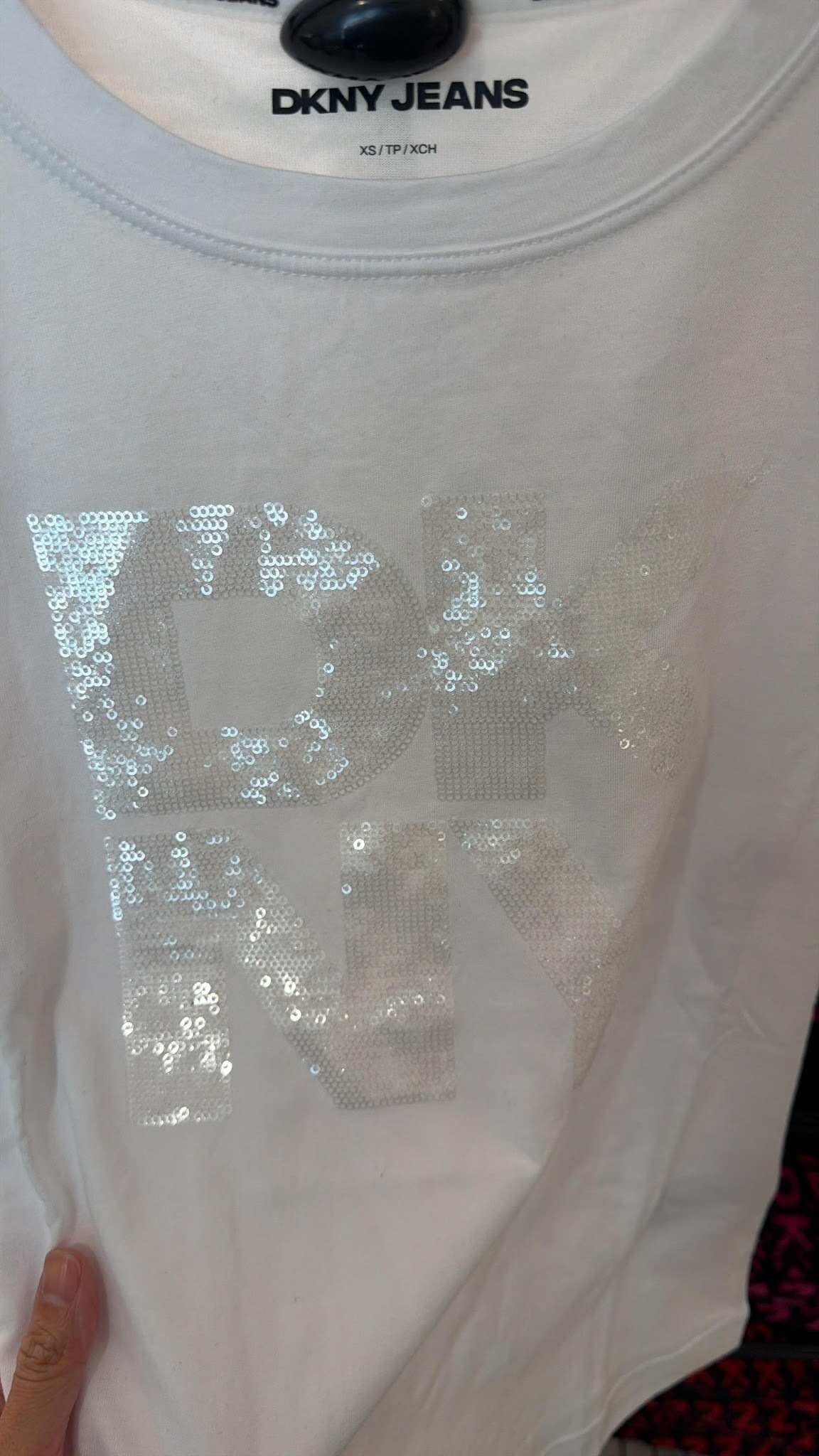 ZR014 DKNY 白色大Logo圓領女式短袖TEE