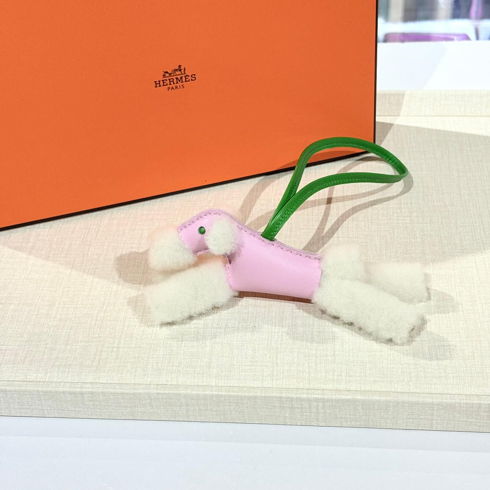 全新HERMES BUDY CHARM 錦葵紫/綠色/小羊皮 #BRAND NEW #香榭站正品