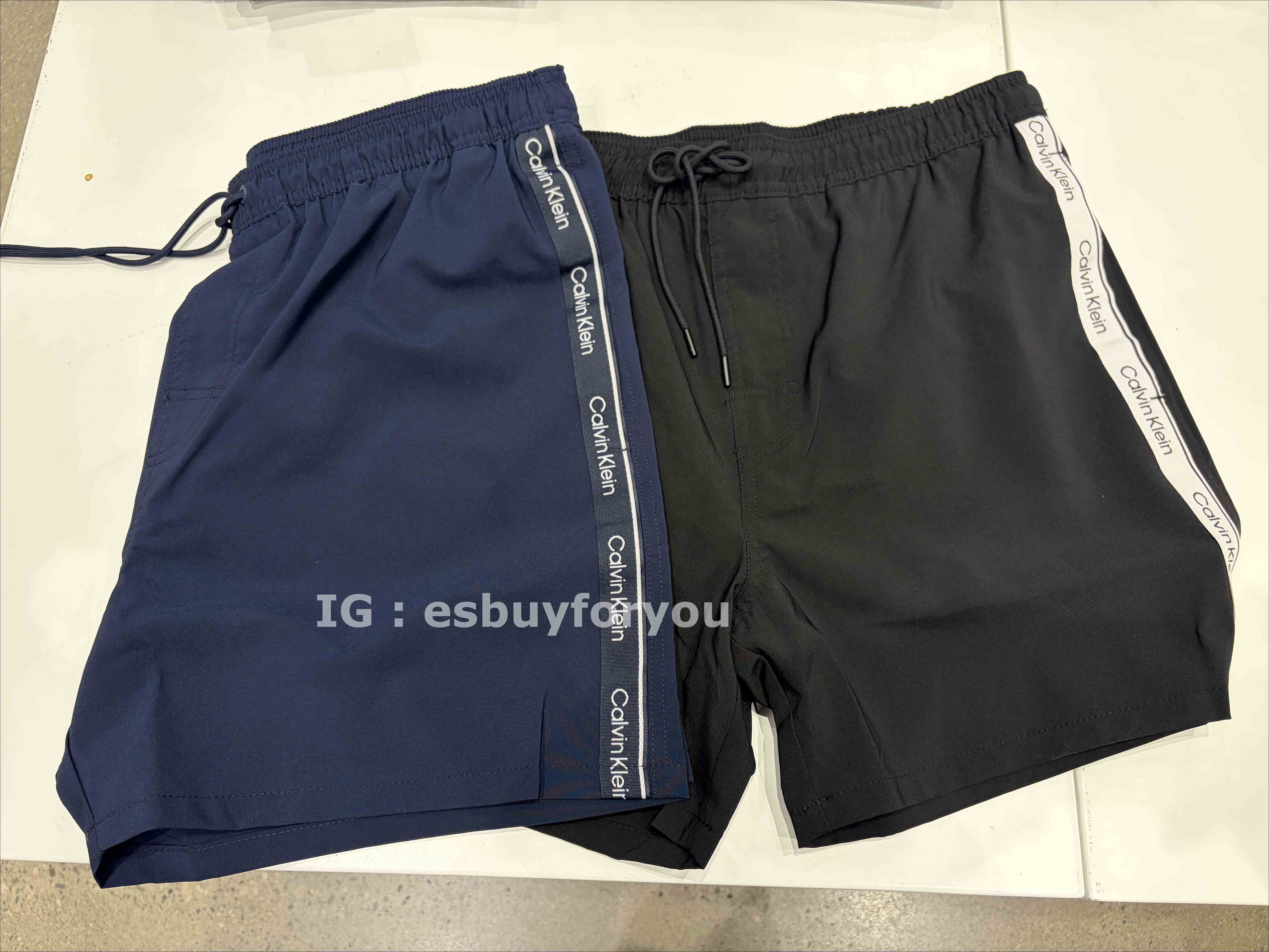 CK 男大人 經典側邊織帶 海灘褲 (2色) (長度5)