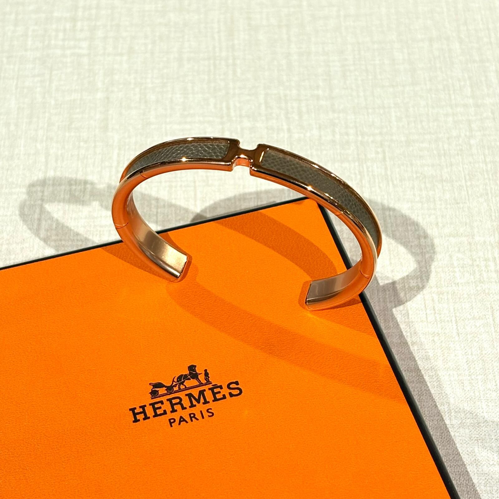 全新HERMES BRACELET OLYMPE T2 大象灰玫瑰金扣 H500365FD18T1 #BRAND NEW #香榭站正品