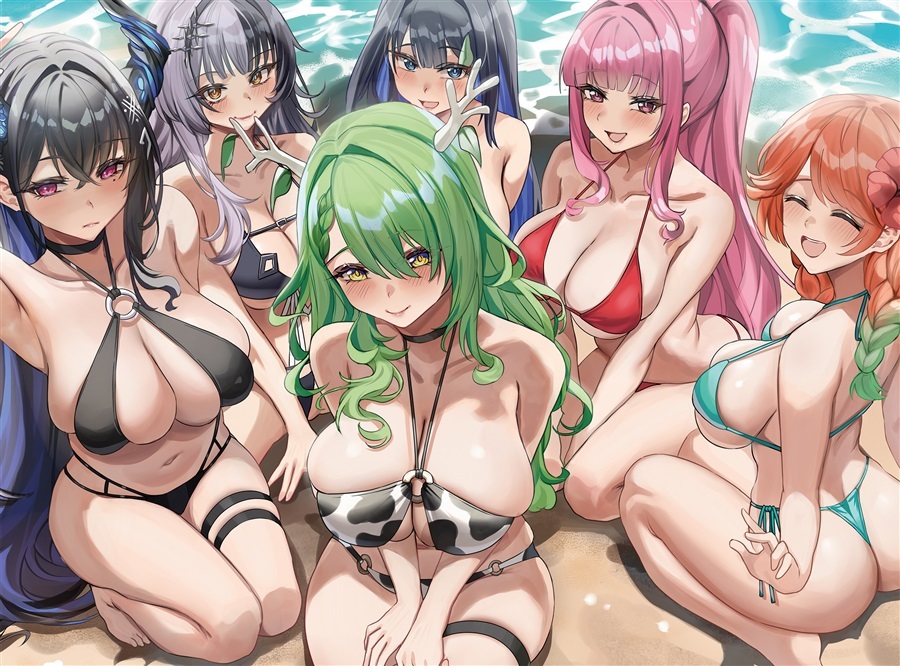 【ホロクル11th】「同人代購」「Melonbooks代購」くわい屋 - 横:ホロ女子ライバー(Piukute062)_sB2タペストリー