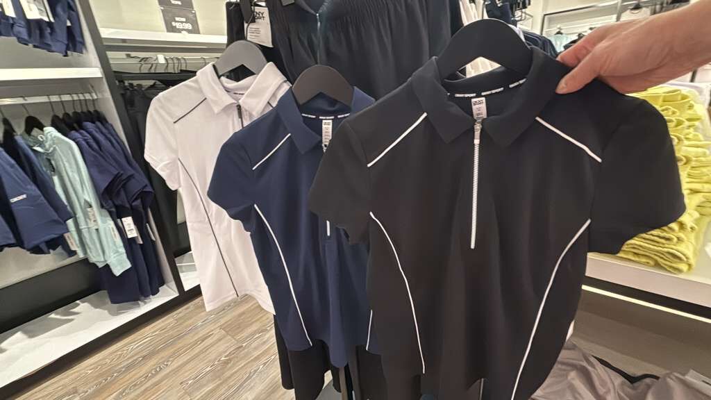 ZR032 DKNY 撞色半拉鏈POLO上衣