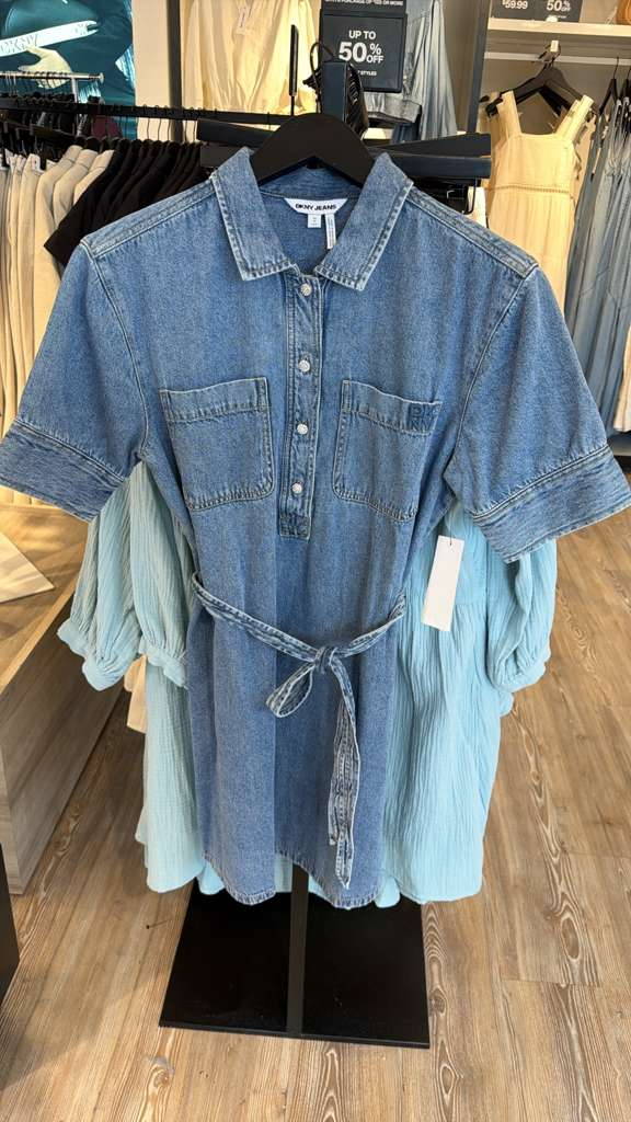 ZR038 DKNY 牛仔短袖連身裙