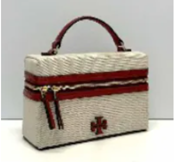 [S] TORY BURCH CANVAS/RED SKY EMERSON CANVAS VANITY CASE, 175873-960 (STB778)