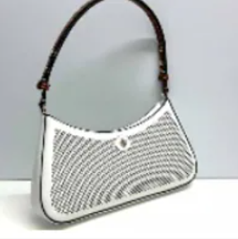 [S] TORY BURCH WHITE EMERSON PERFORATED COLOR-BLOCK SHOULDER BAG, 175810-137 (STB782)