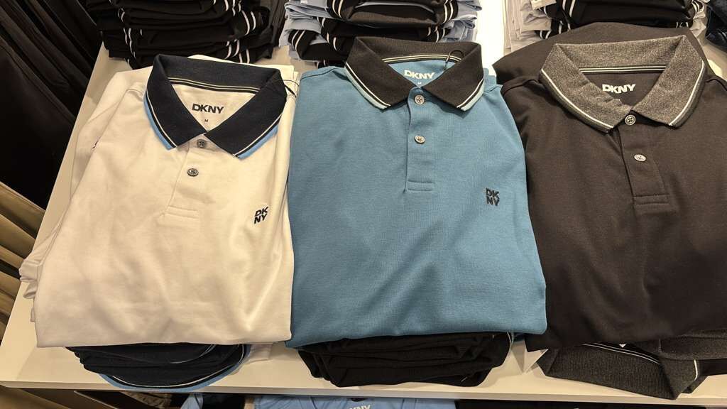 ZR057 DKNY 男士淨色POLO TEE