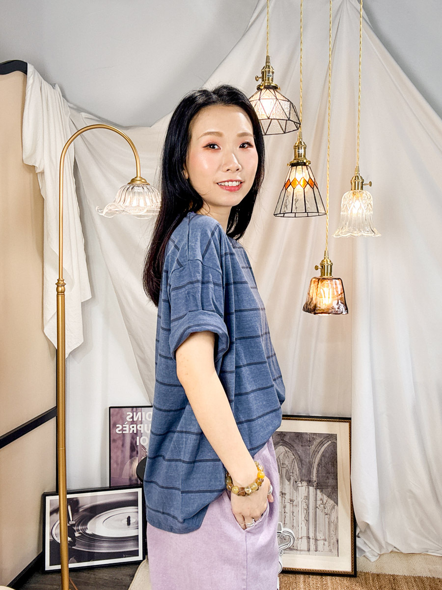 【多買多優惠】領位拼色．橫間COTTON料TOP【不設退換】