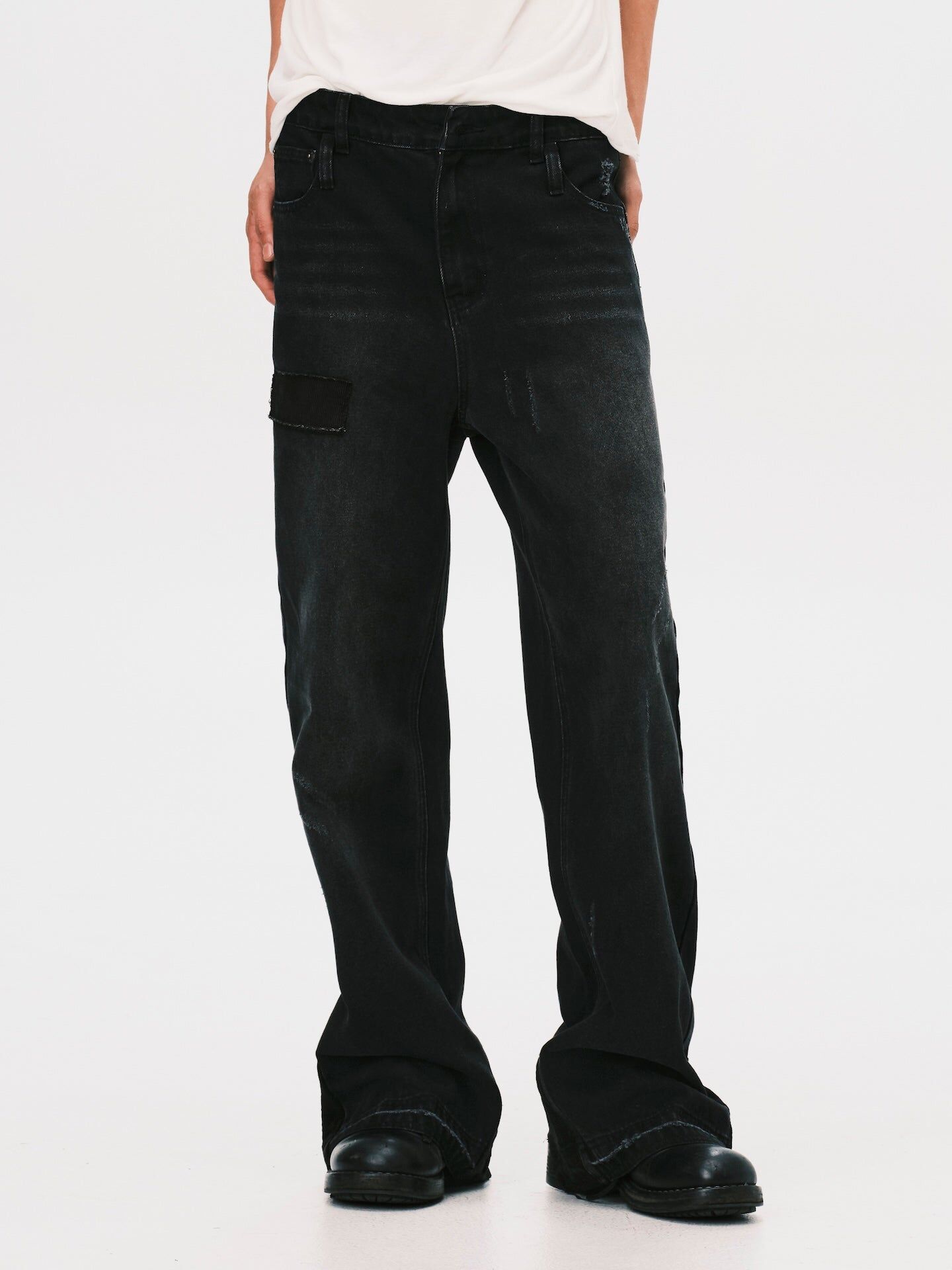 ANOWHEREMAN｜Patchwork Denim Jeans (Black)