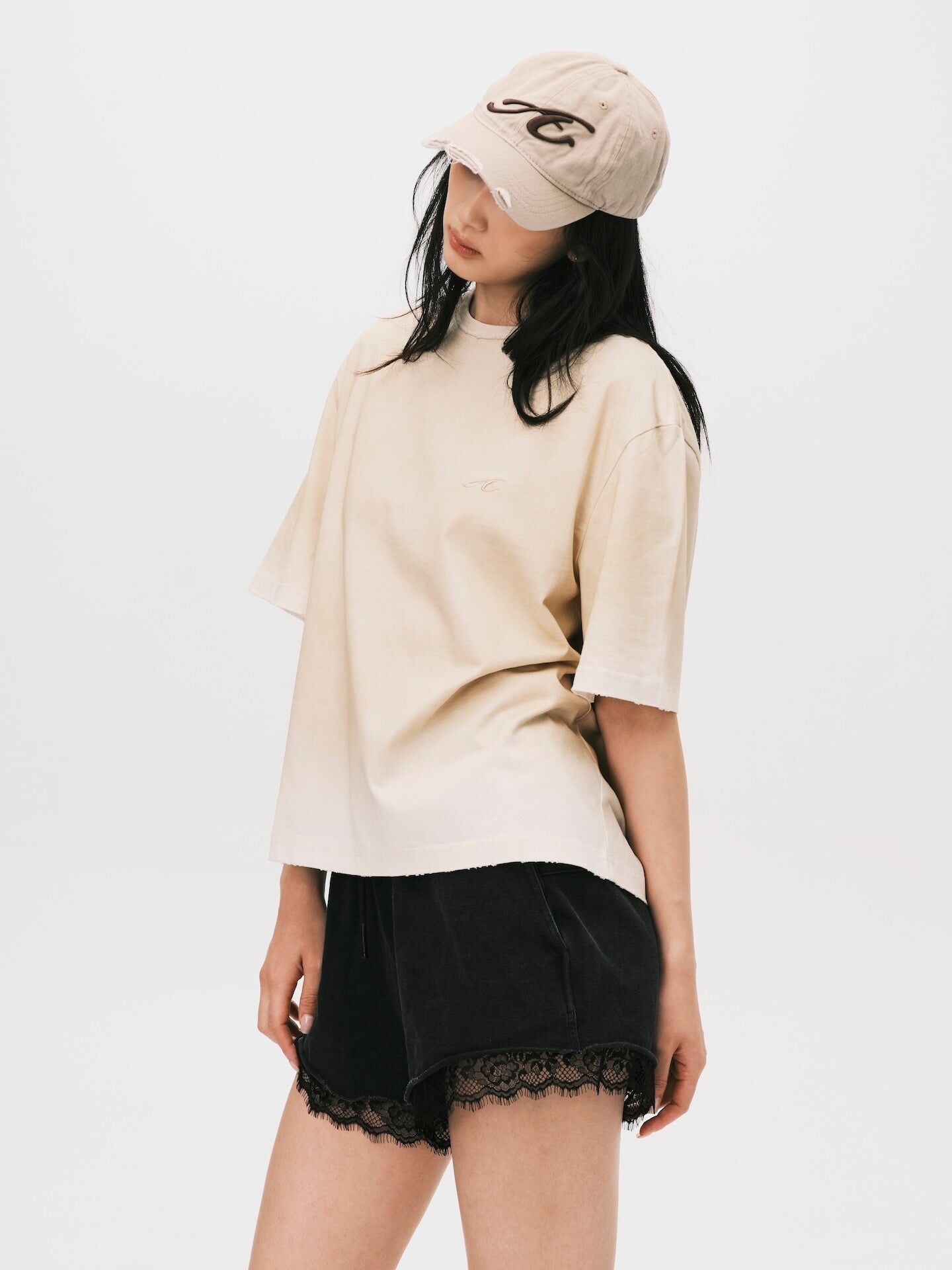 ANOWHEREMAN｜Lace Washed Shorts (Women)