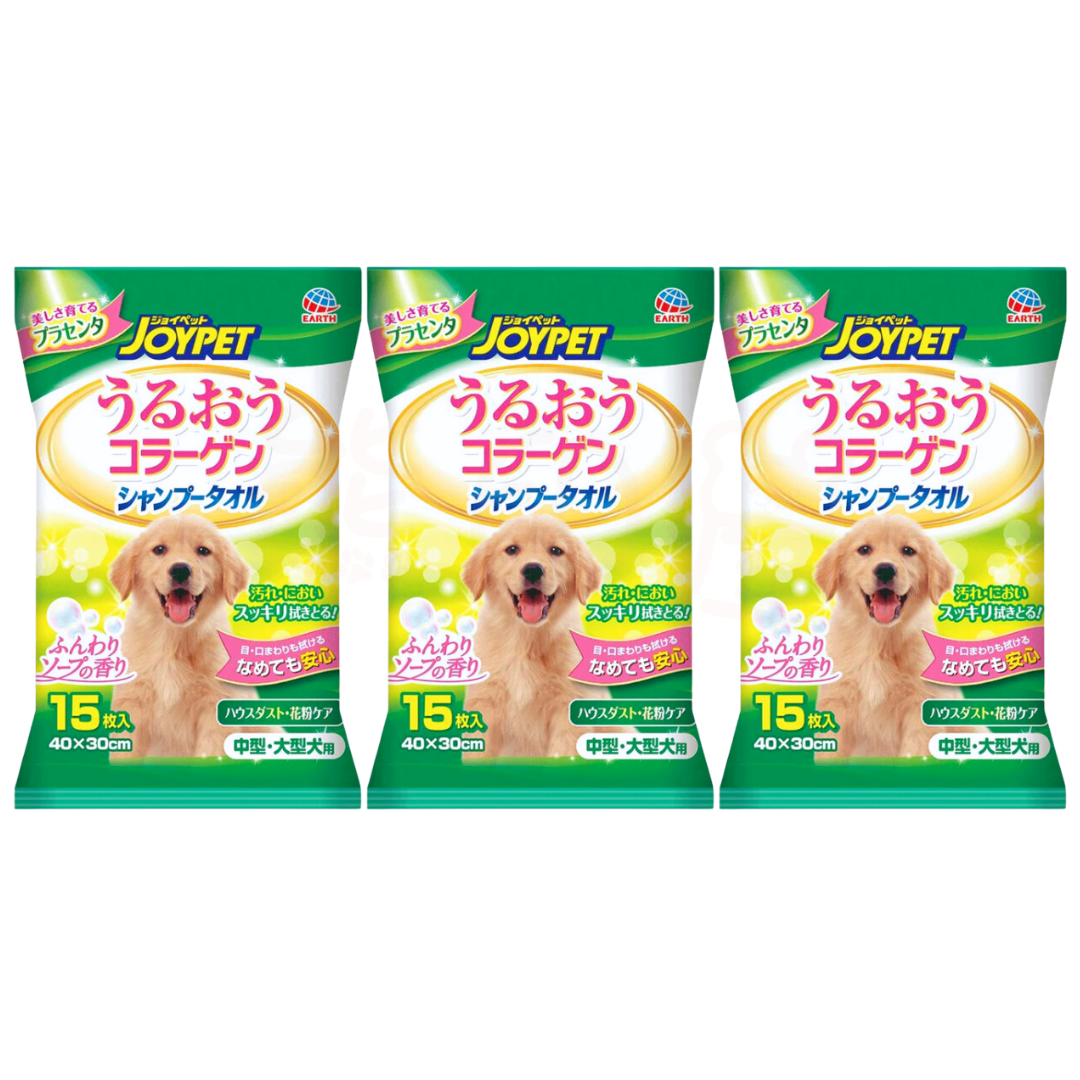 JOYPET 潔膚濕紙巾中型及大型犬用 (綠)日本製15枚x3