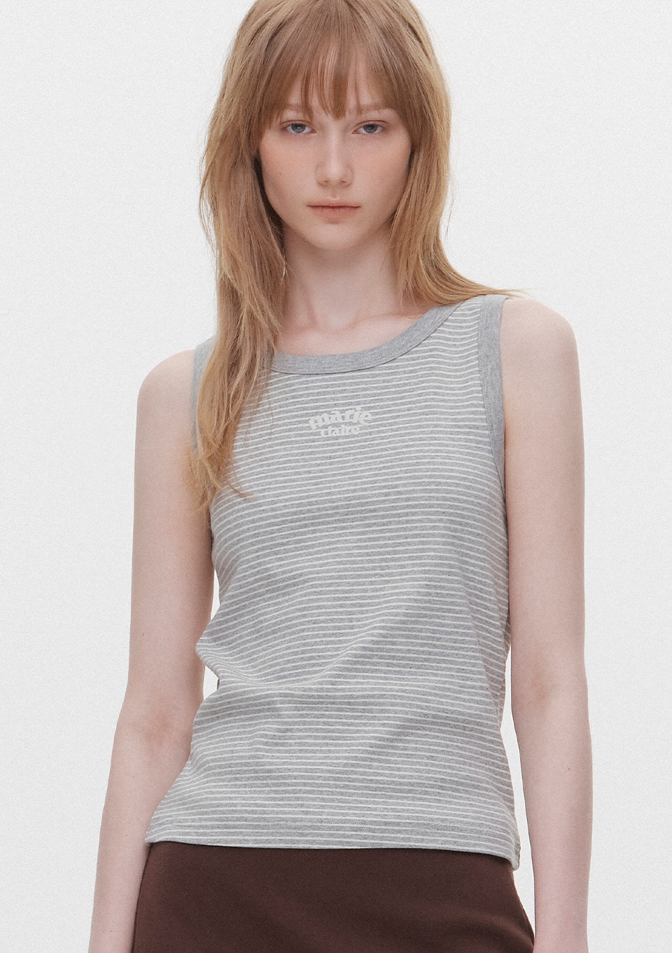 Marie Claire｜Arch logo striped Vest (2colors)
