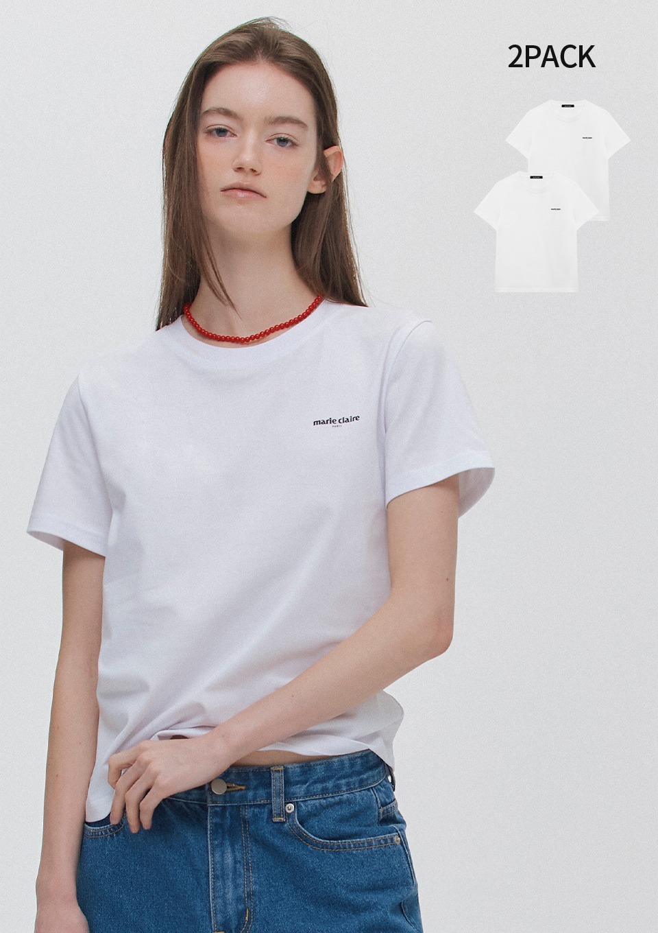 Marie Claire｜Classic Logo Tee 兩件裝 (2colors)