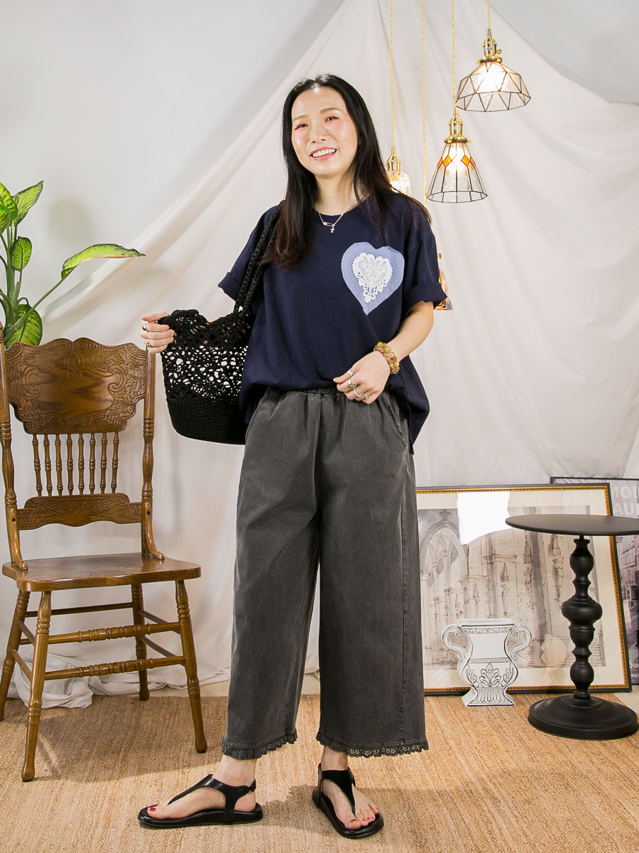 【15/5-17/5 限時優惠】胸位心形棉LACE．COTTON料TOP