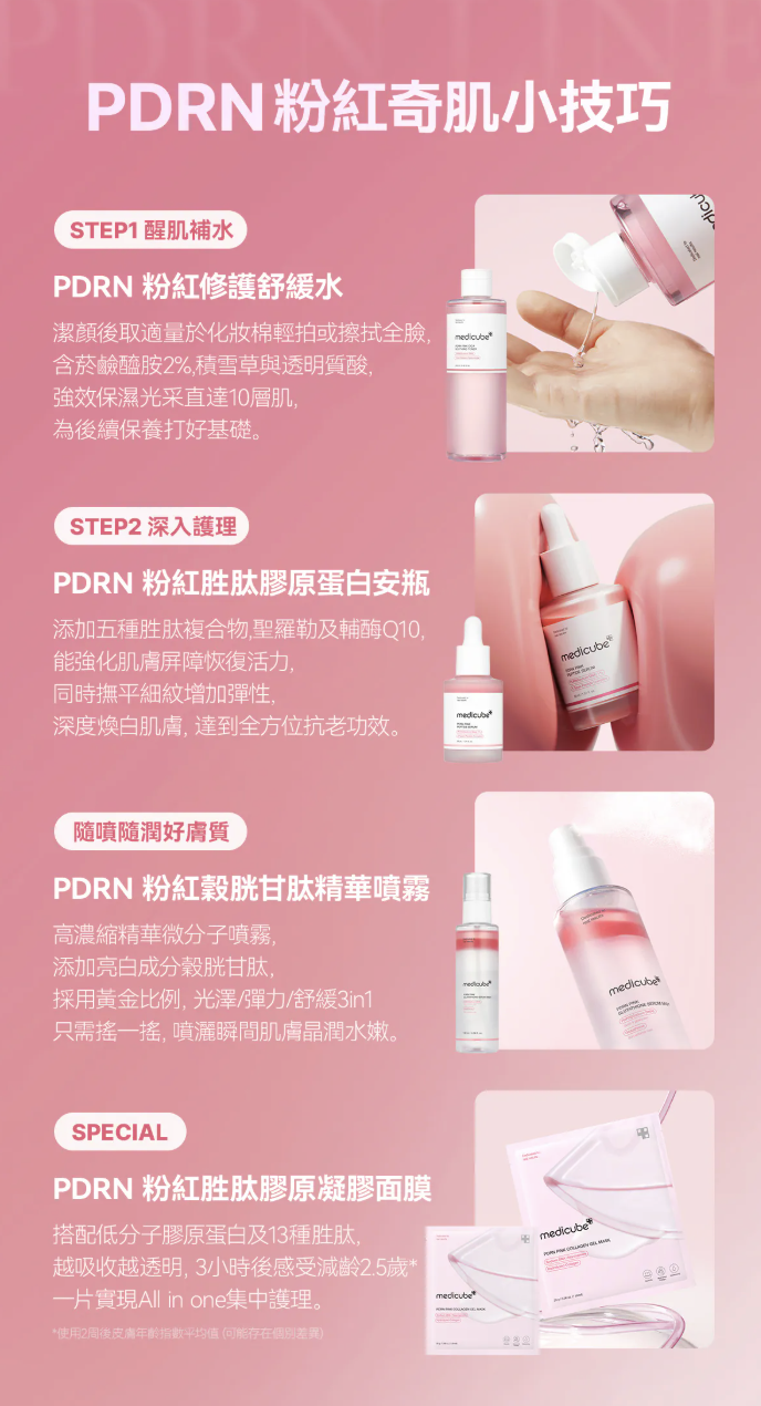 0516MD08-KOREATRIP-BEAUTY-MEDICUBE **PDRN 粉紅胜肽膠原凝膠面膜（A-B8）