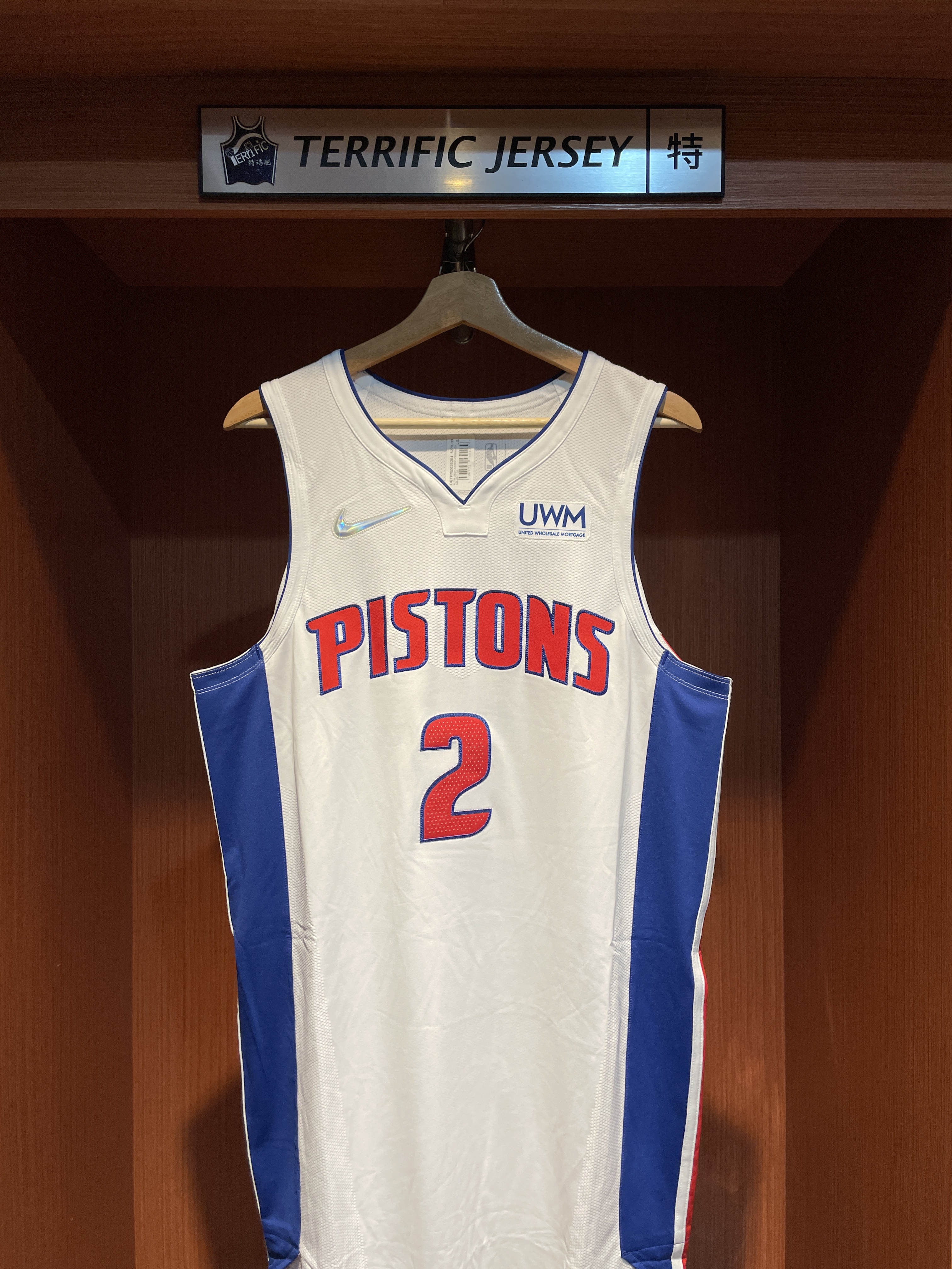 NBA球衣 Cade Cunningham 底特律活塞白 75周年 鑽石標 Association Nike Team Authentic 球員版 電繡 加長(+6) 含贊助商標 全新