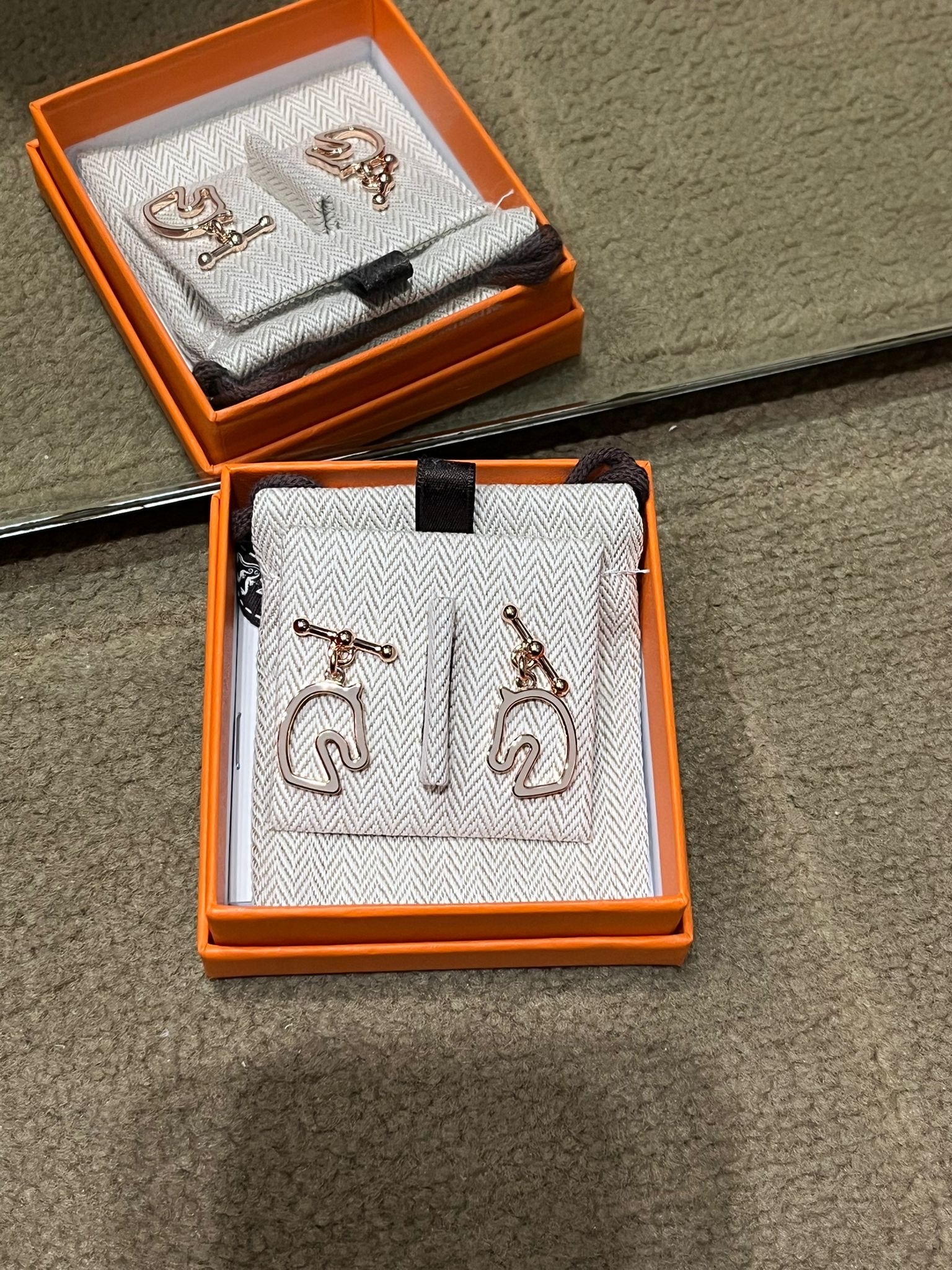 Tonnerre earrings pm 55 marron glace  rose gold