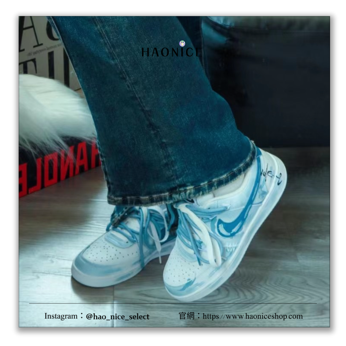 【HAO NICE】客製🎨Nike Court Vision 1⚡️煙波浩渺 中國風 水墨 青山 白藍 板鞋 休閒鞋 假一賠十 配合legit 驗貨
