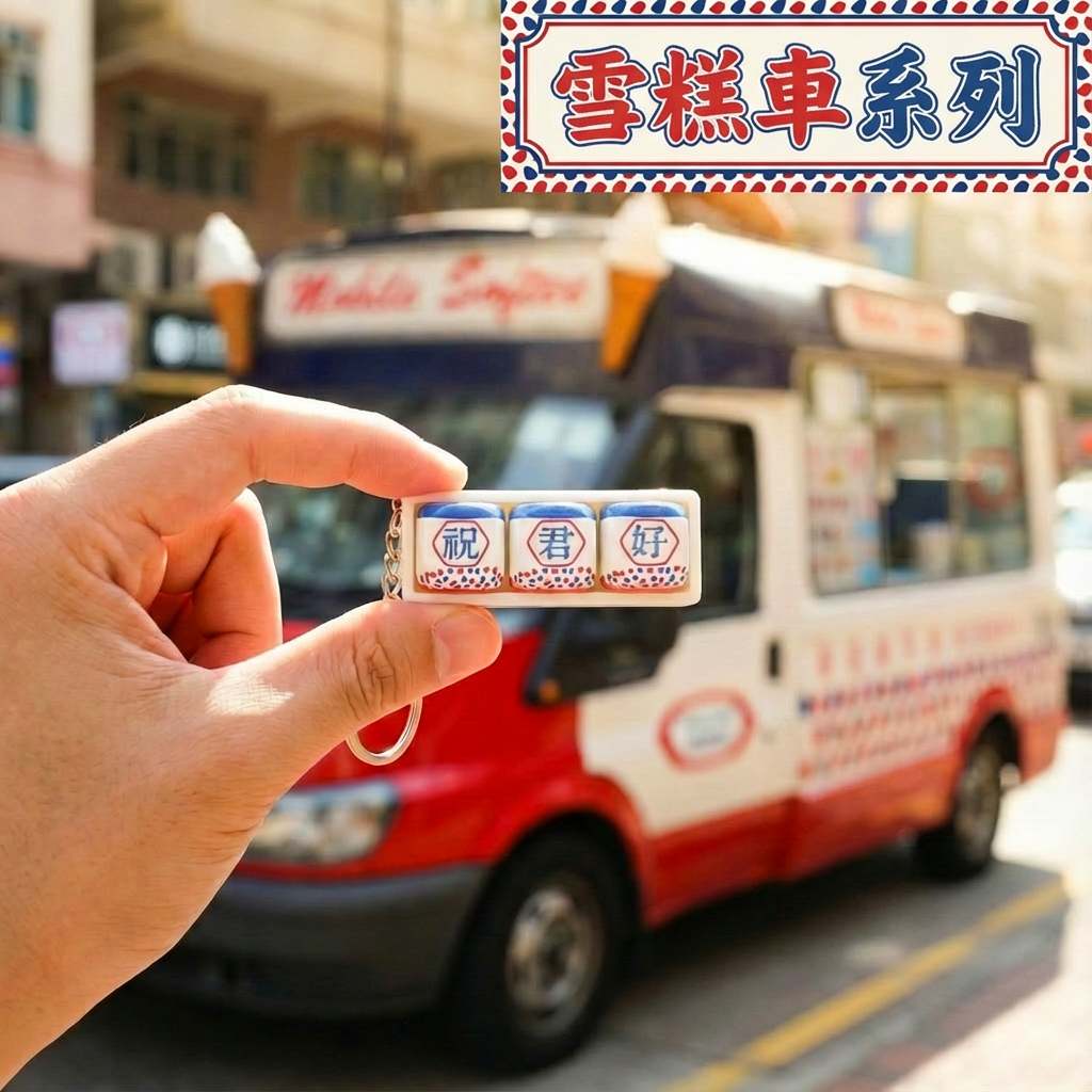 祝君好雪糕車按鍵匙扣 童年回憶