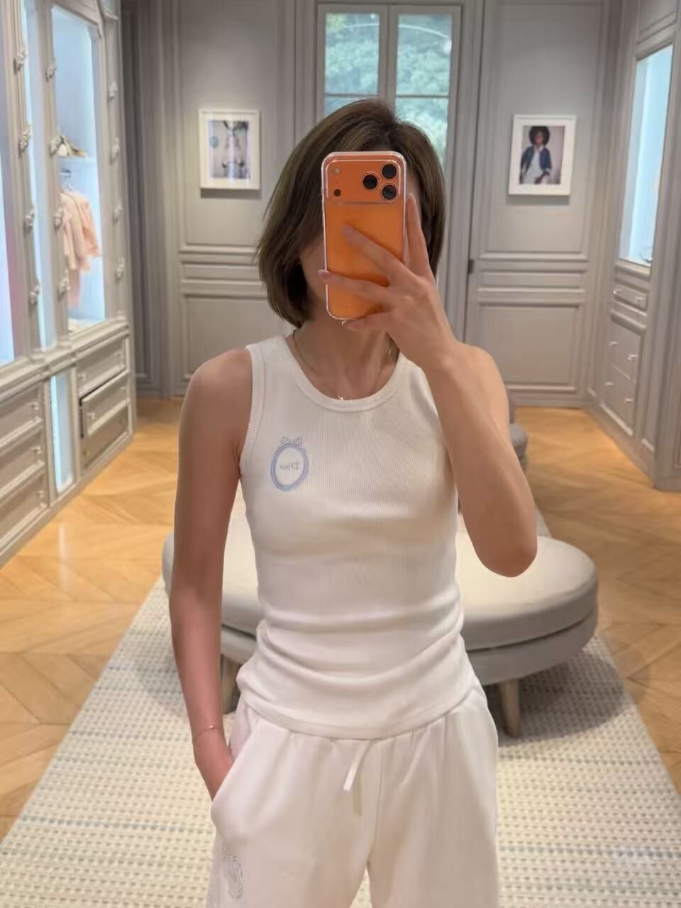 DIOR Kids 白色 刺繡Logo 背心