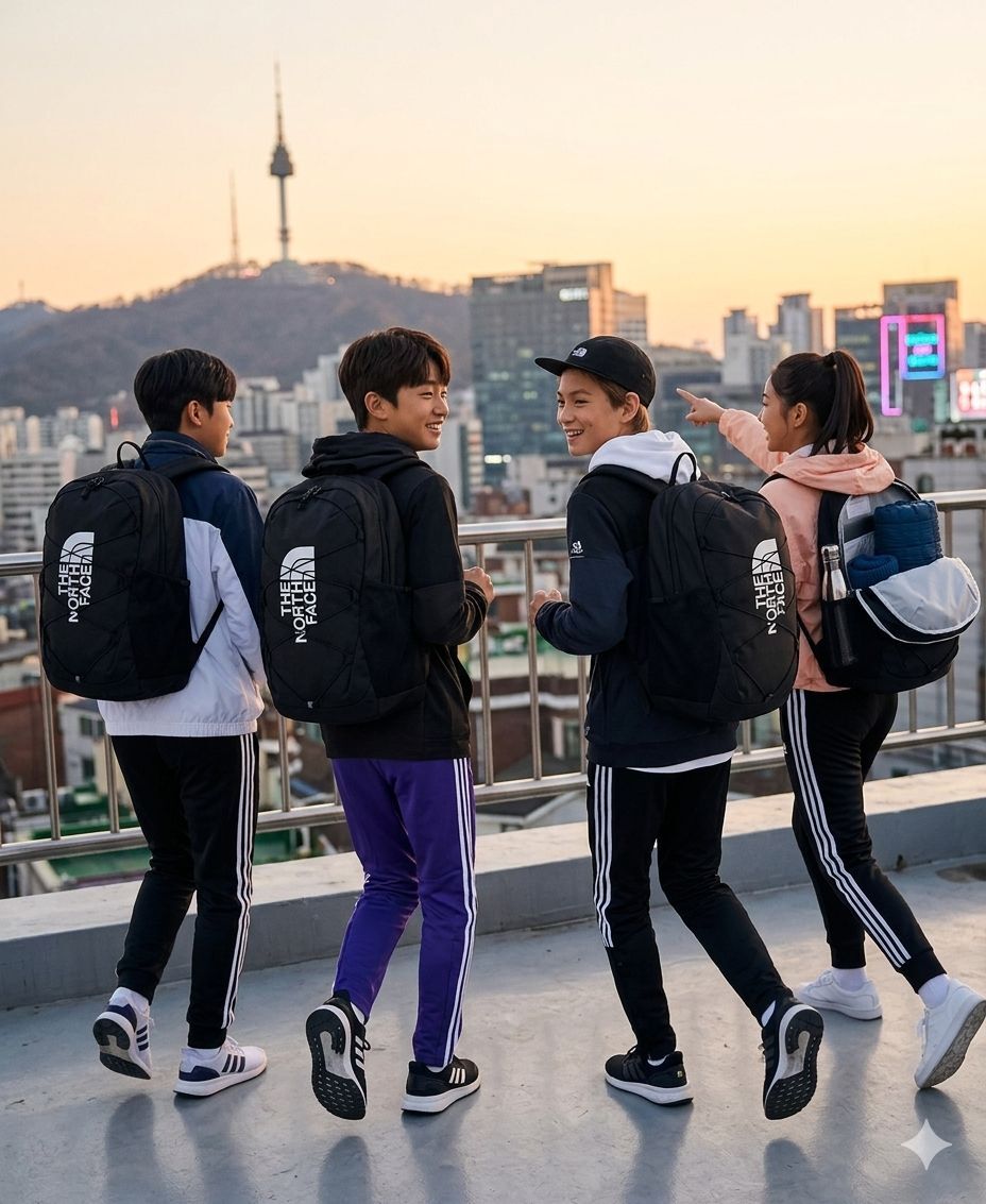 【預購】The North Face H051464 青少年黑色背包