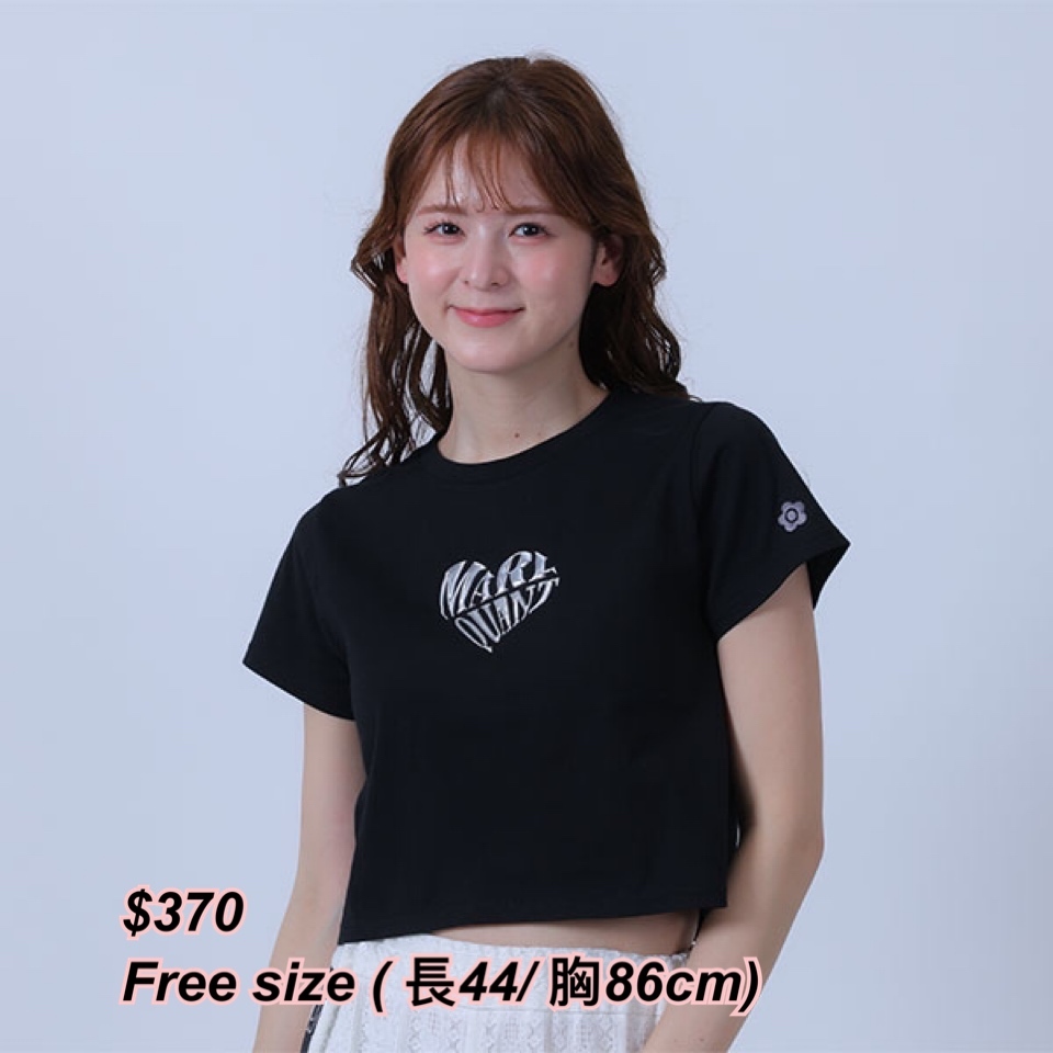 260515 Mary Quant 心形字短身Tee /3 色