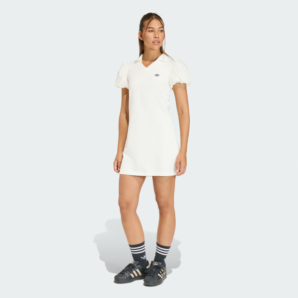 Adidas 愛迪達 Balloon Dress KE3437 女 連身洋裝 白 亞版 泡泡袖 優雅俐落