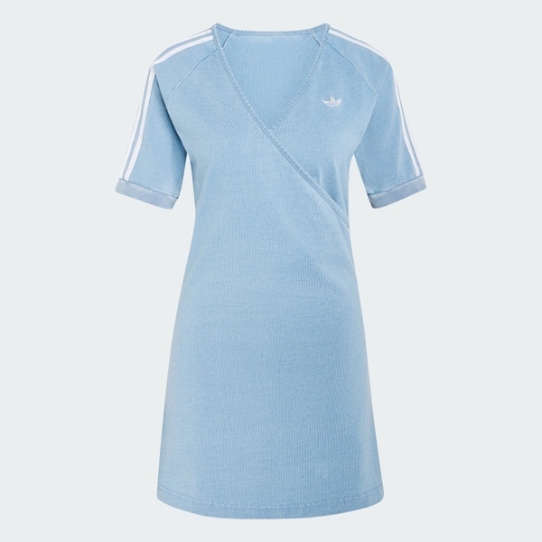 Adidas 愛迪達 Denim Dress KZ5056 女 連身洋裝 淺藍 亞版 丹寧 復古