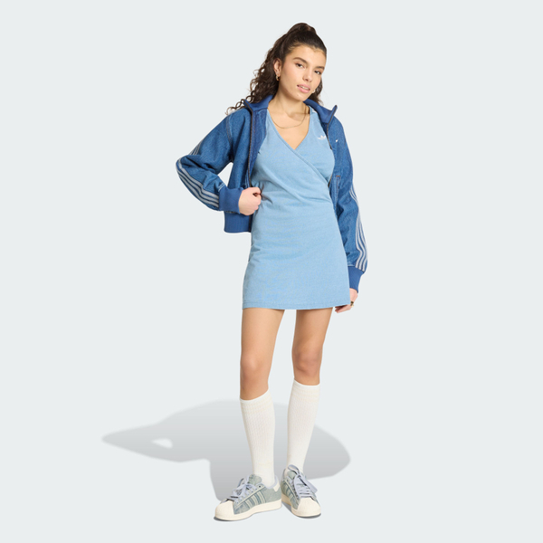 Adidas 愛迪達 Denim Dress KZ5056 女 連身洋裝 淺藍 亞版 丹寧 復古
