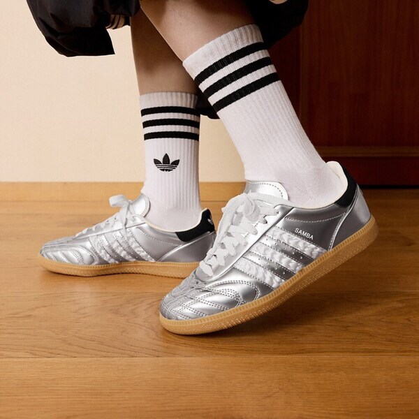 Adidas 愛迪達 Samba JP HP7105 男女 休閒鞋 復古 皮革 流行 銀 金屬感