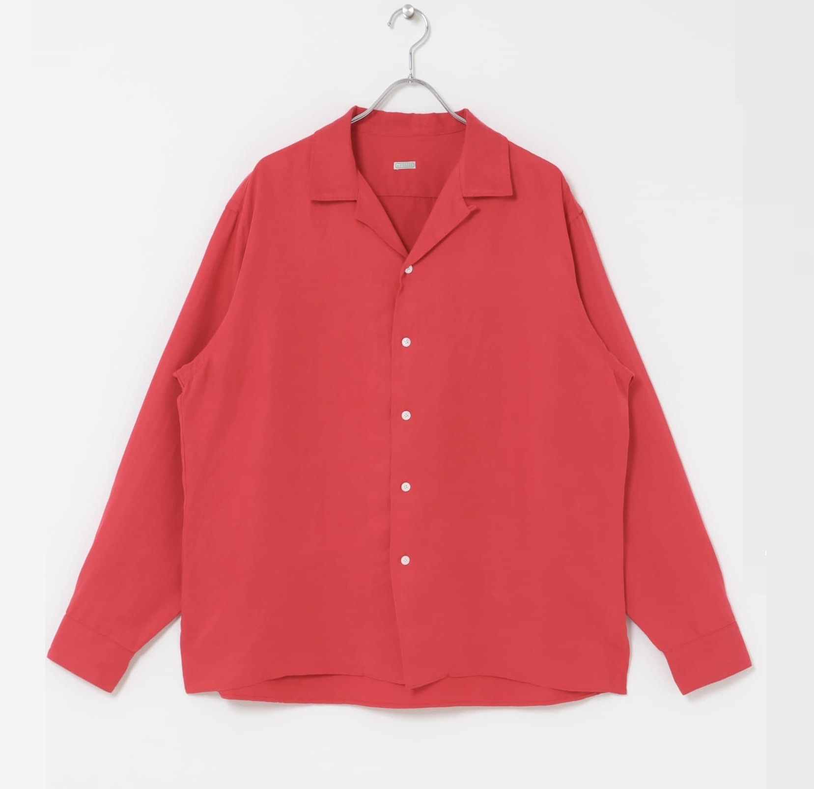 A.PRESSE 2026 VINTAGE SILK LINEN OPEN COLLAR SHIRT (26SAP-02-08) - RED PRE ORDER ITEM (預訂中)