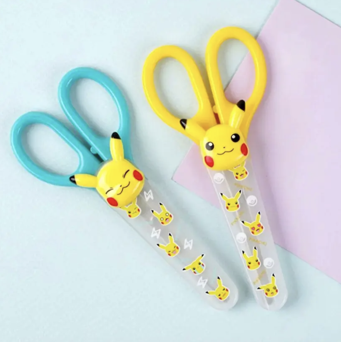 韓國Pokemon 比卡超造型兒童剪刀剪刀 附蓋剪刀 兩色隨機發放