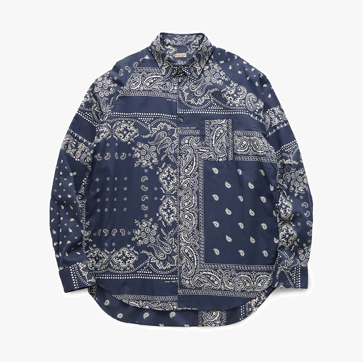 KAPITAL Gauze Rat Brand Bandana Patchwork Pattern Raglan Shirt - NAVY PRE ORDER ITEM (預訂中)