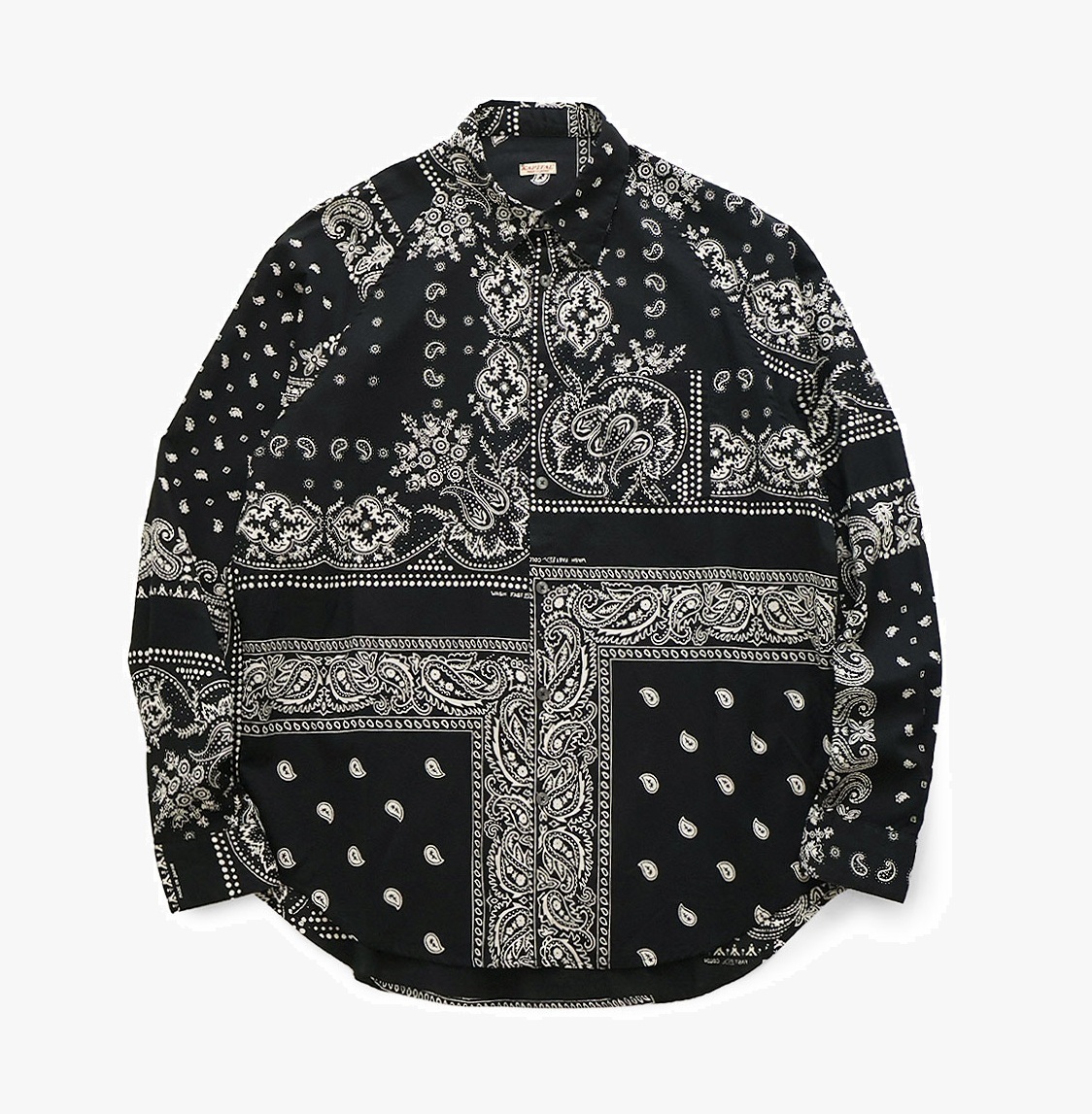 KAPITAL Gauze Rat Brand Bandana Patchwork Pattern Raglan Shirt - BLACK PRE ORDER ITEM (預訂中)