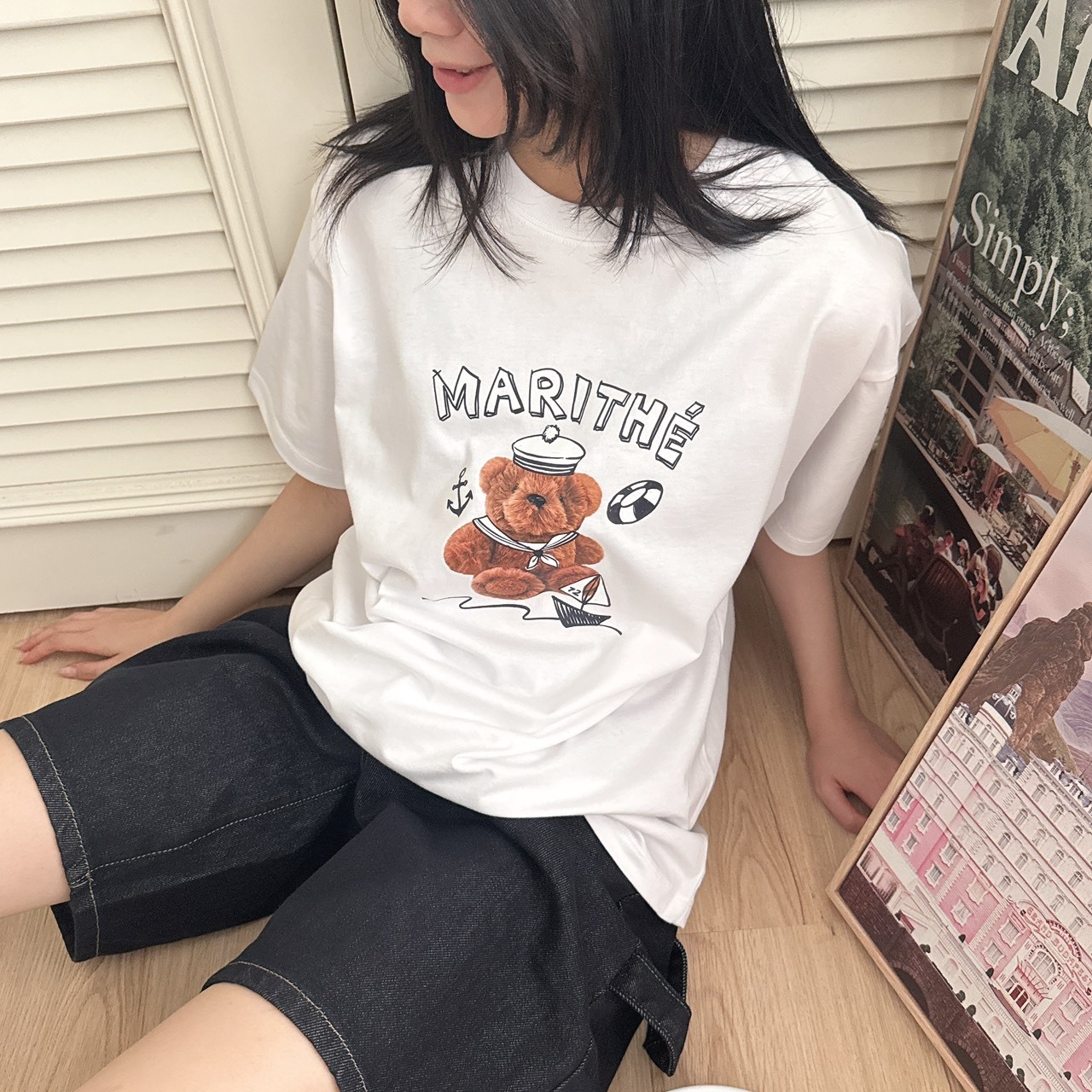 （現貨）韓牌 MARITHE MFG 水手小熊 短T MFG46UTS203