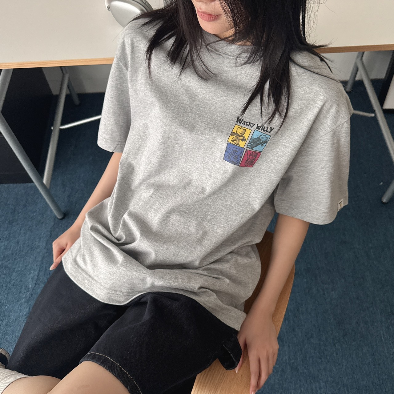 （現貨）韓牌 Wacky willy 小黃人 漫畫色塊 短T WA2602ST12