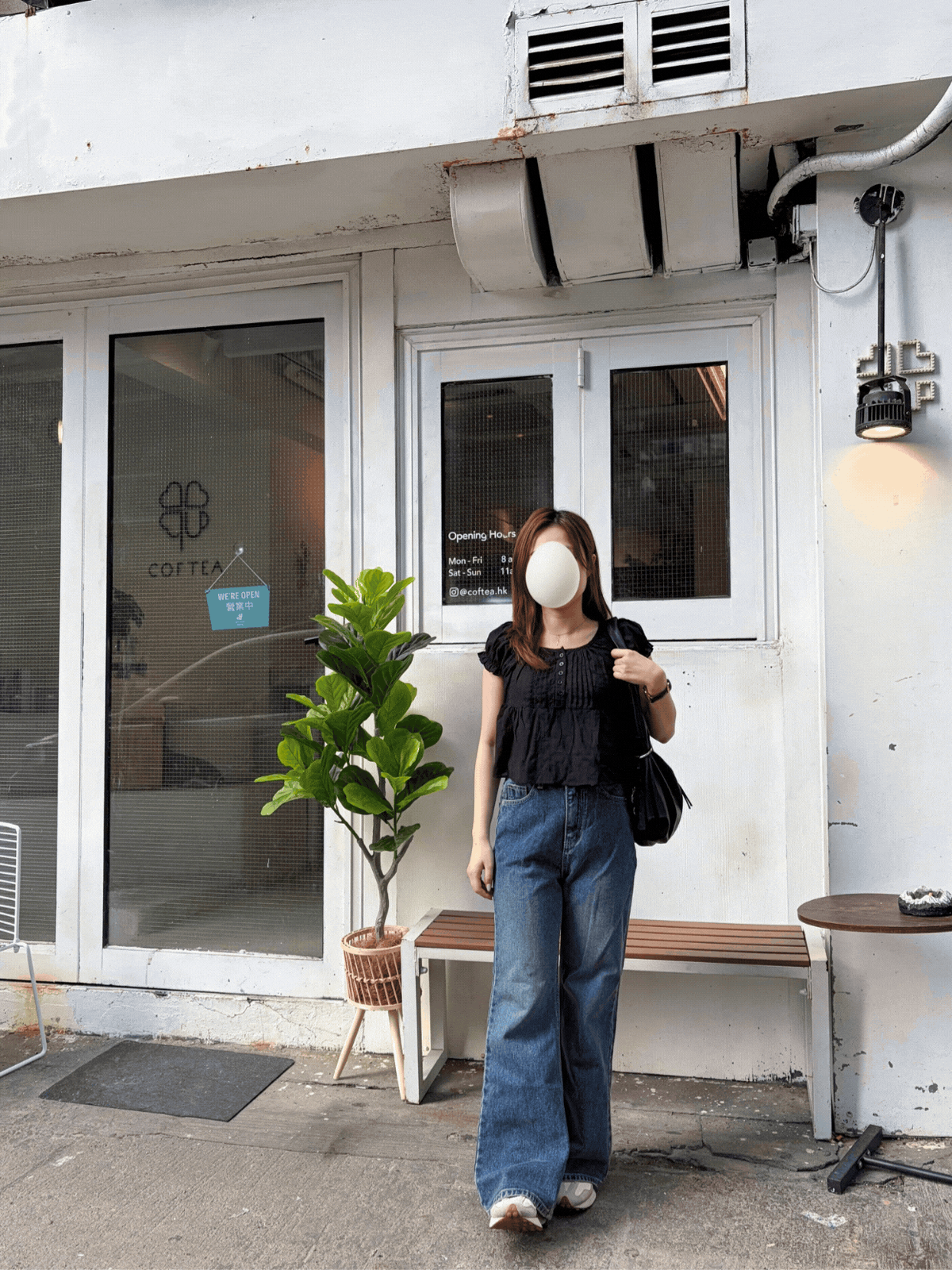 《KR》(長/短版) 微喇叭形複古藍長褲