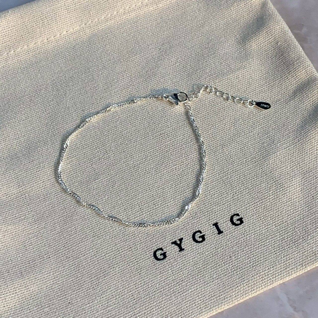 Gy”s925 silver純銀水波紋細手鍊