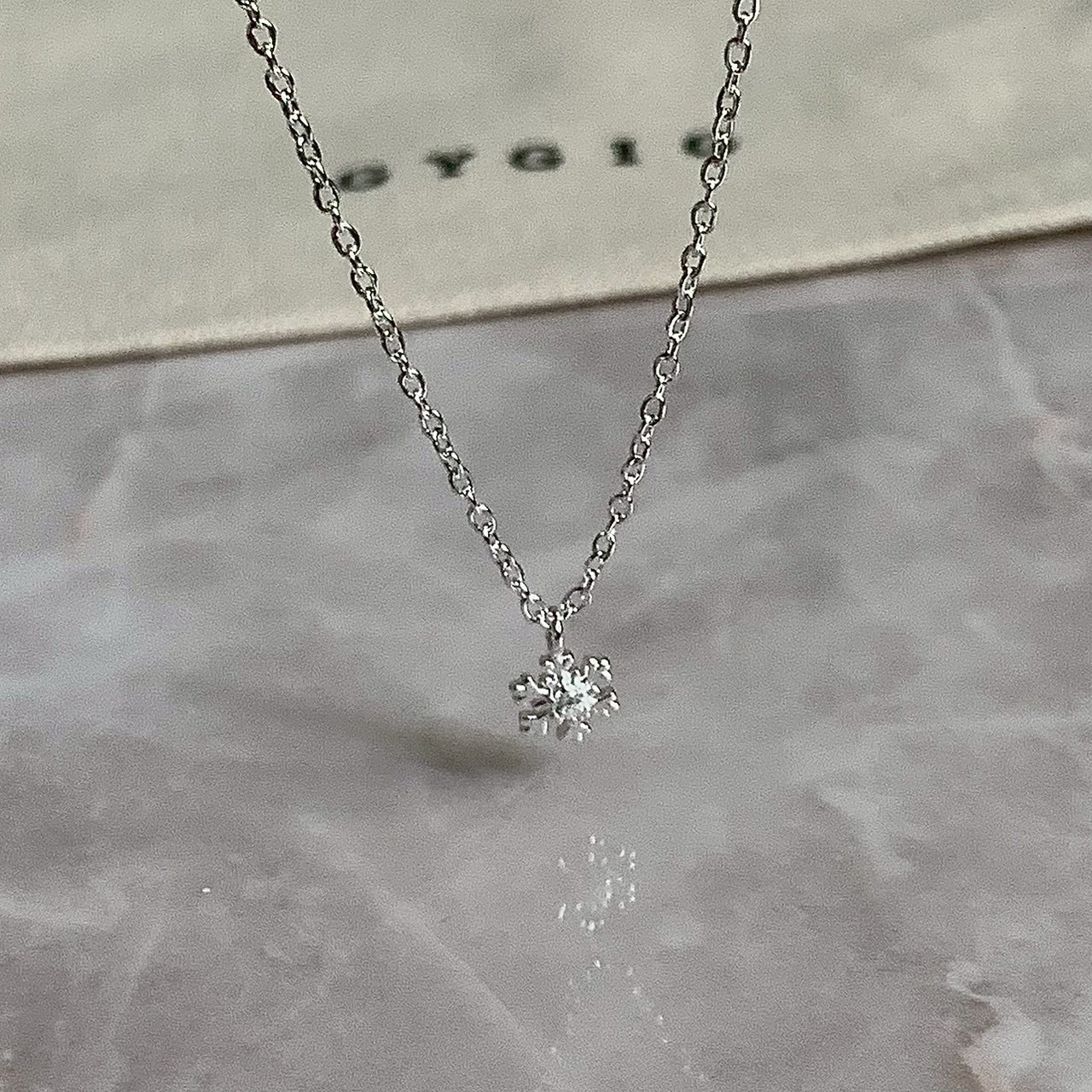 Gy”s925 silver純銀小雪花細項鍊/現貨1