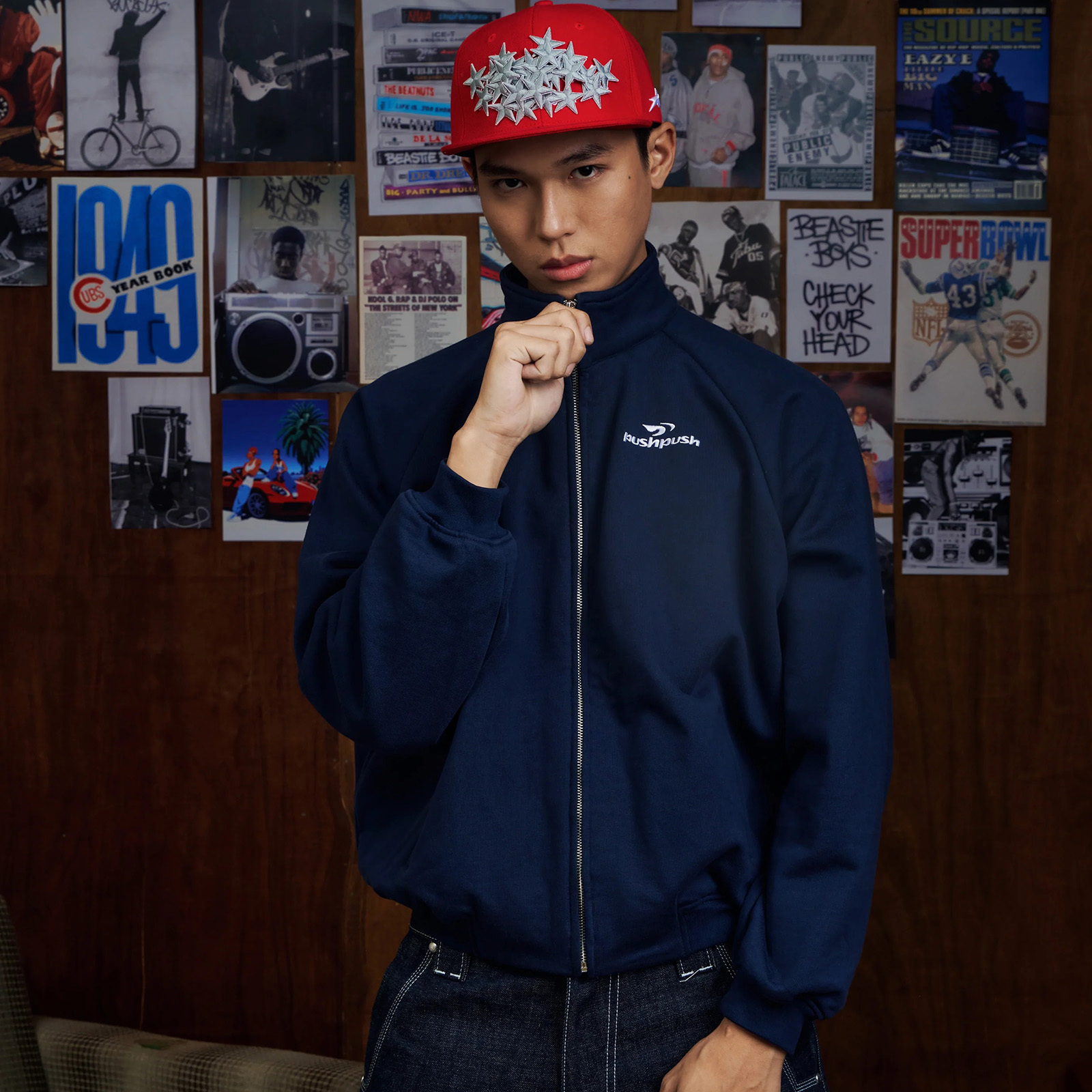 PUSH PUSH FINN RAGLAN JACKET 刺繡 LOGO 立領外套 落肩 夾克 外套