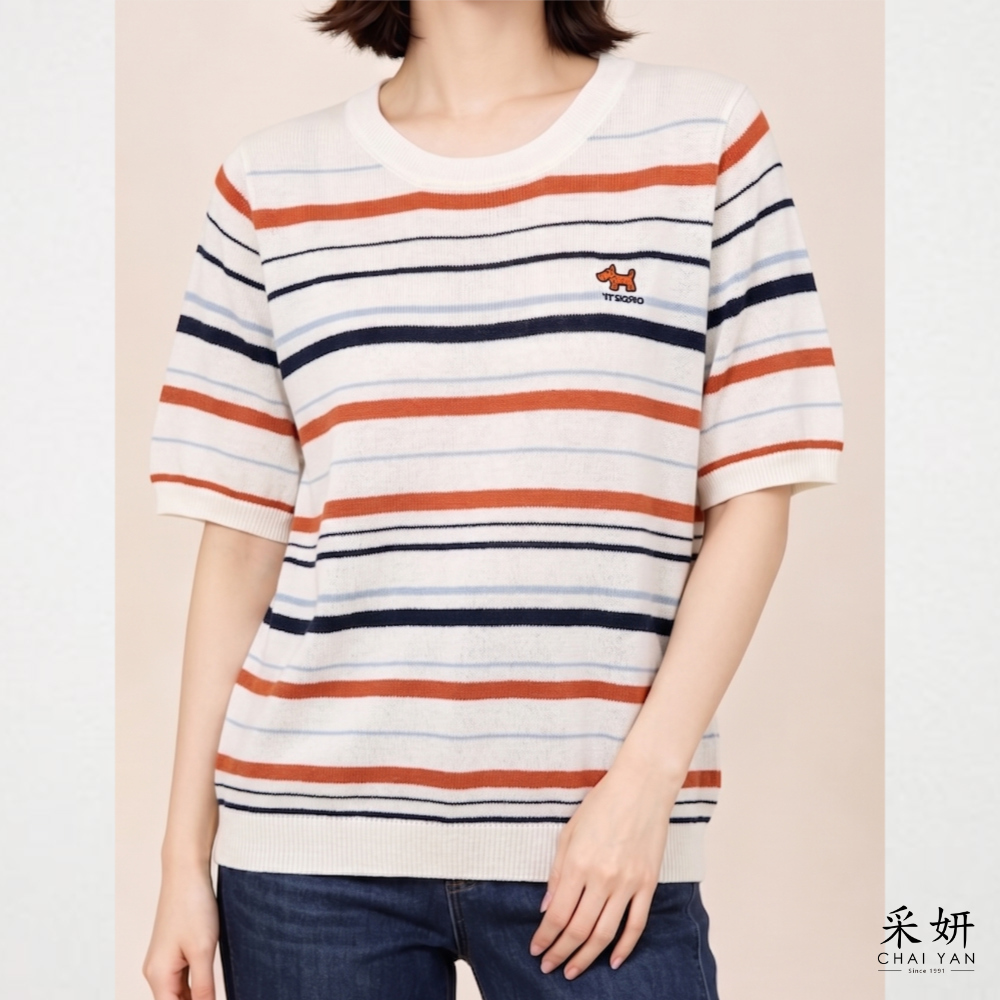 狗狗布標網織短袖上衣
