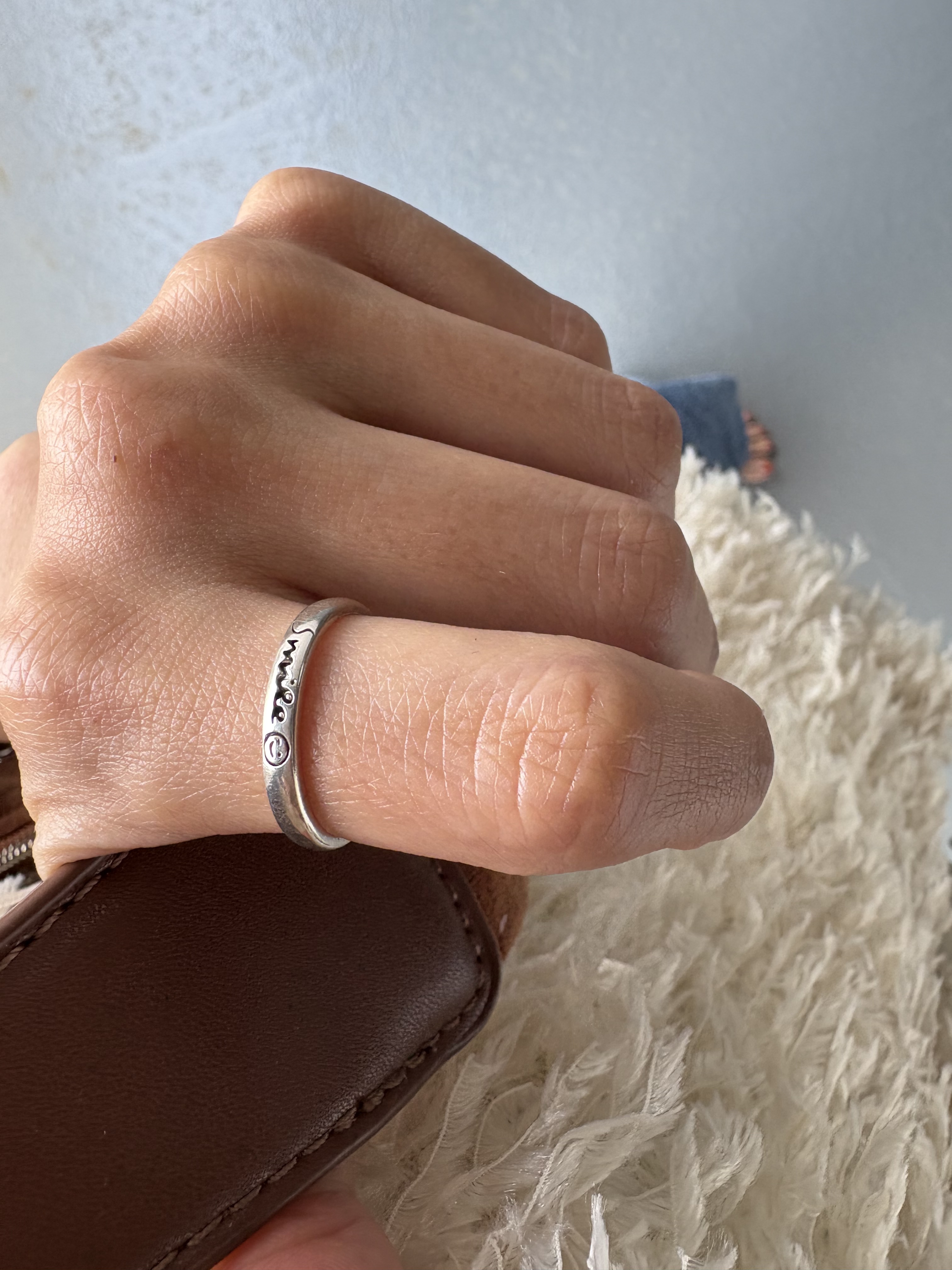 smile letter ring