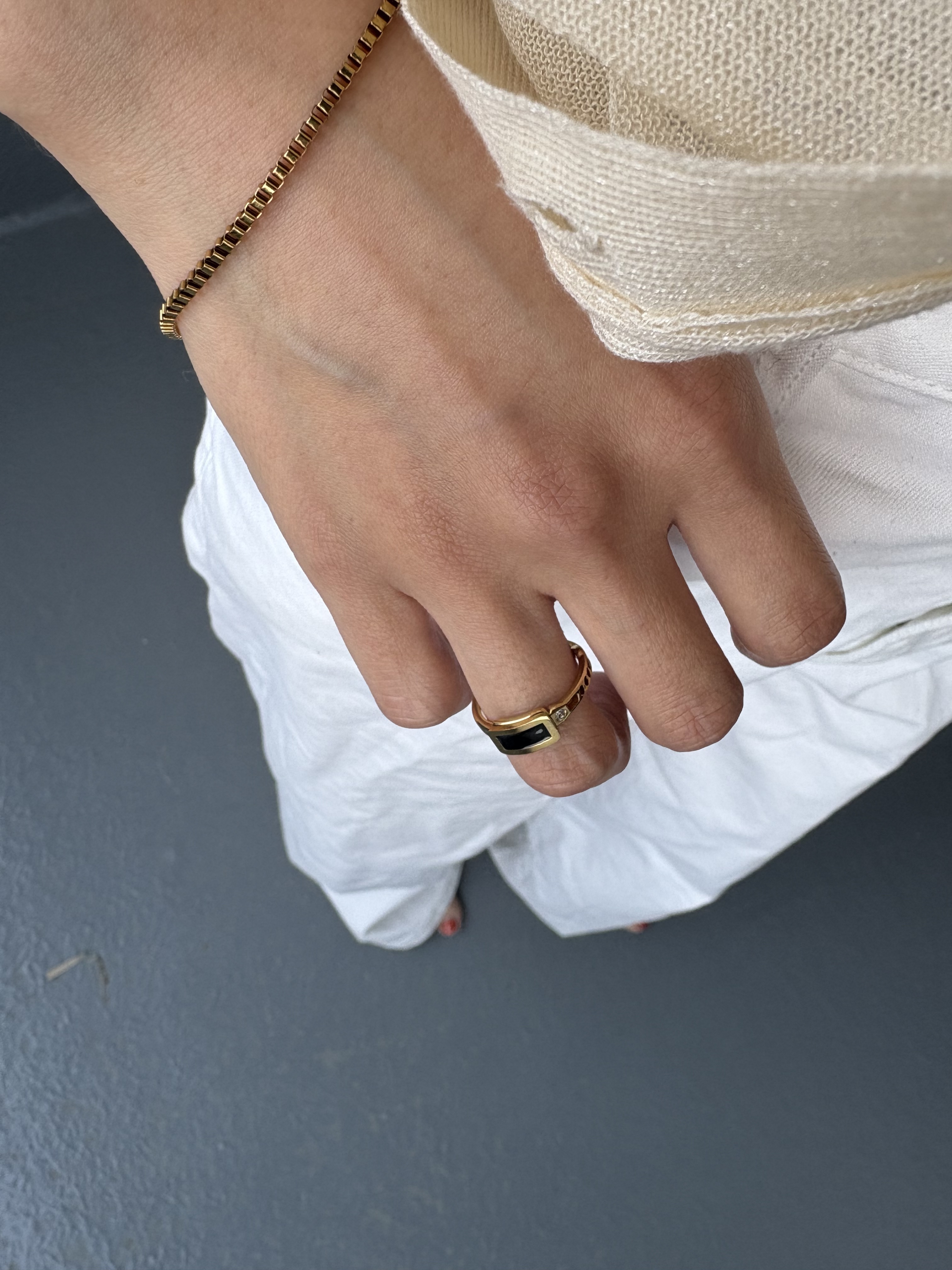 black square zirconia ring